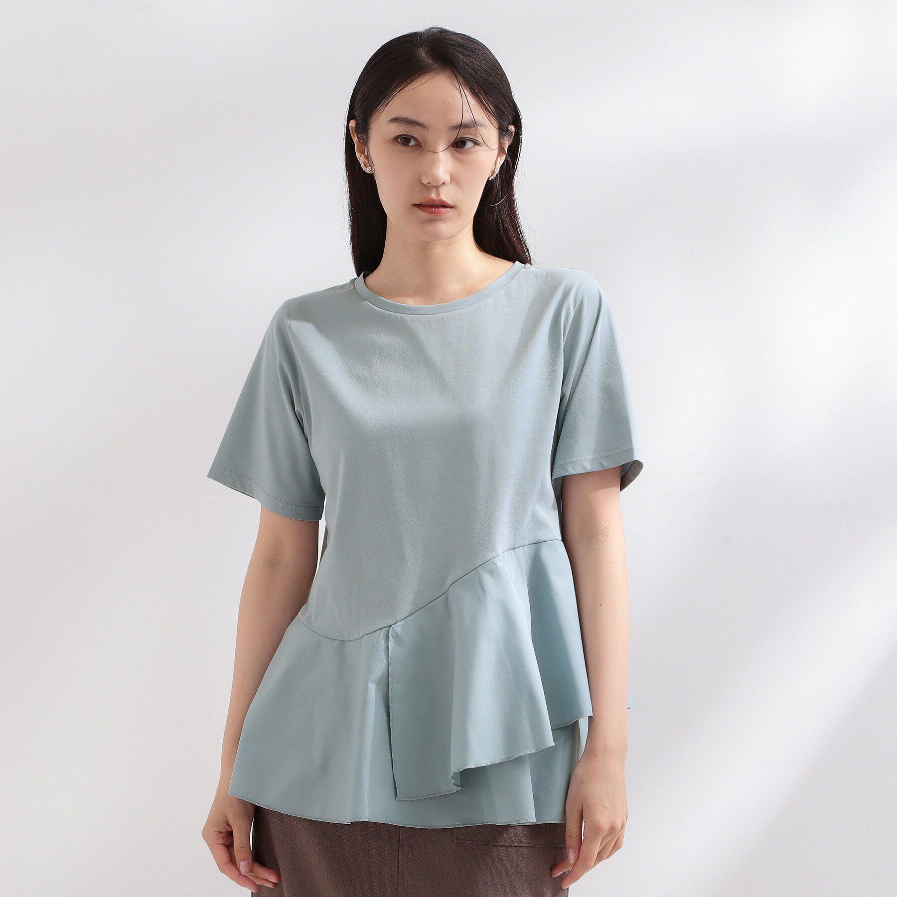 OPAQUE.CLIP「ペプラムドッキングカットソー【洗濯機OK】」|Tシャツ・カットソー|