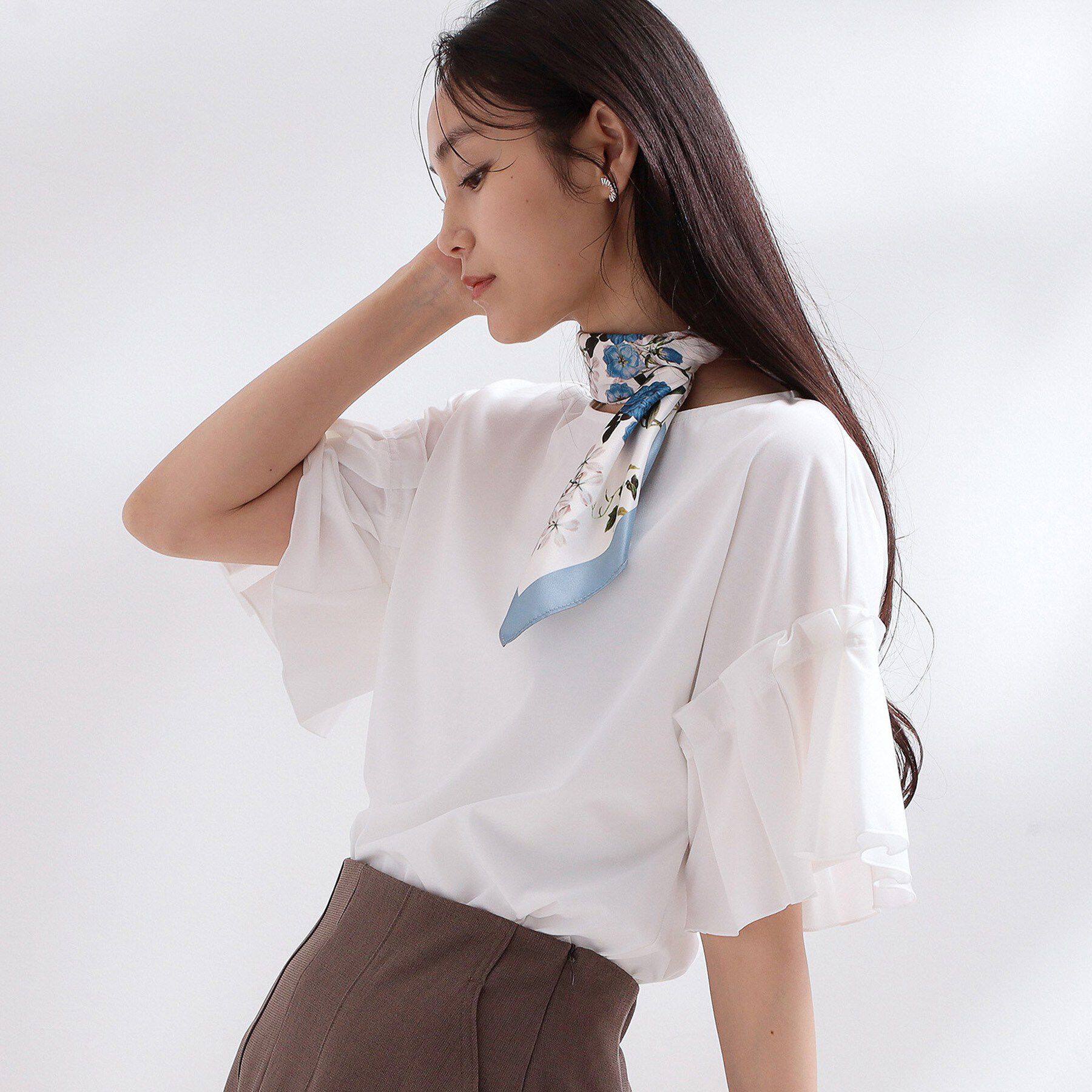 OPAQUE.CLIP「【接触冷感】タックスリーブカットソー《洗濯機OK》」|Tシャツ・カットソー|
