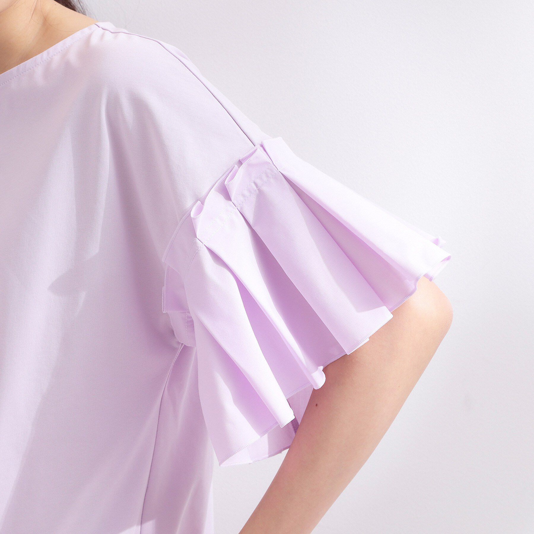 OPAQUE.CLIP「【接触冷感】タックスリーブカットソー《洗濯機OK》」|Tシャツ・カットソー|