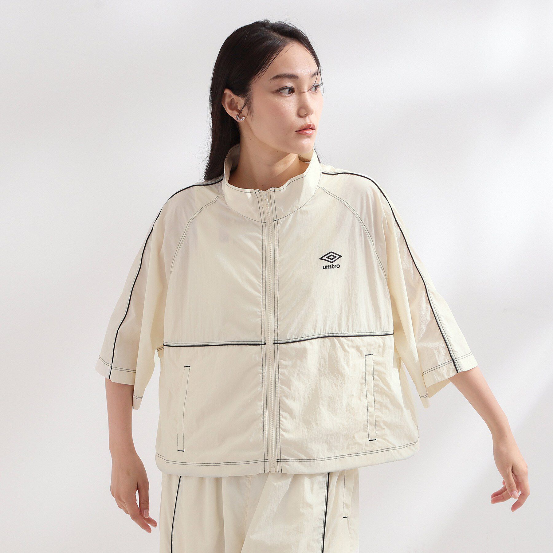 OPAQUE.CLIP「◆【umbro／アンブロ】シアーナイロン5分袖ZIPアップブルゾン」|ブルゾン・スタジャン|