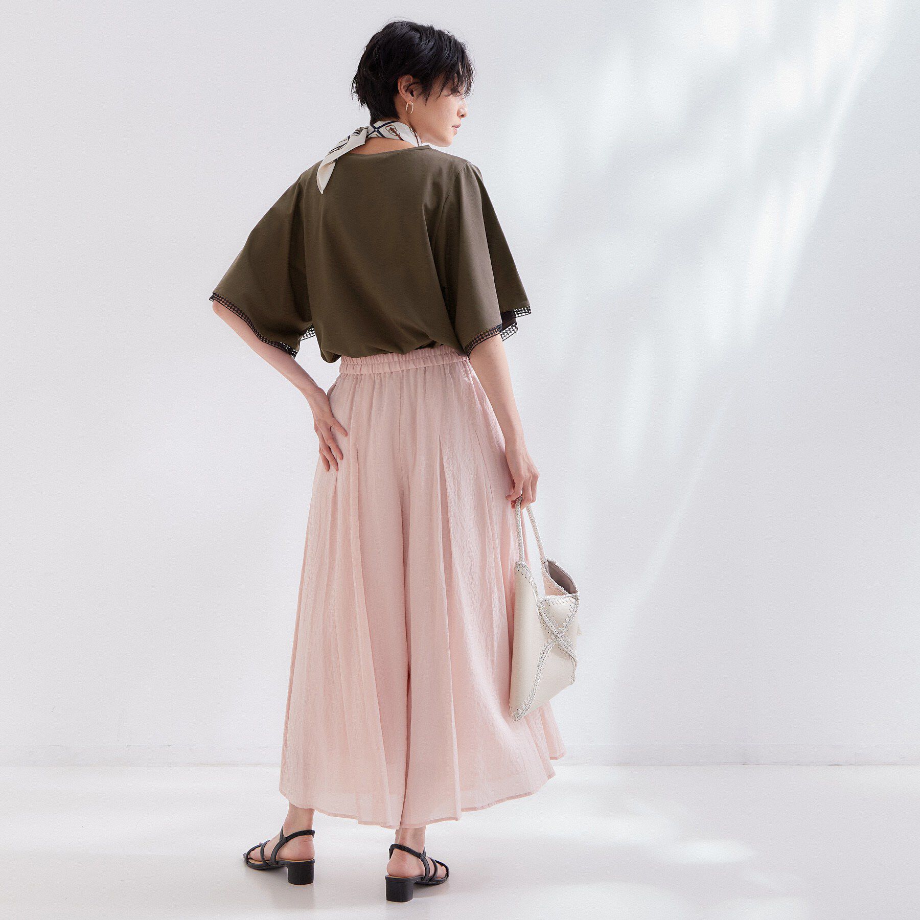 OPAQUE.CLIP「袖口レースフレアスリーブカットソー【洗濯機OK】」|Tシャツ・カットソー|