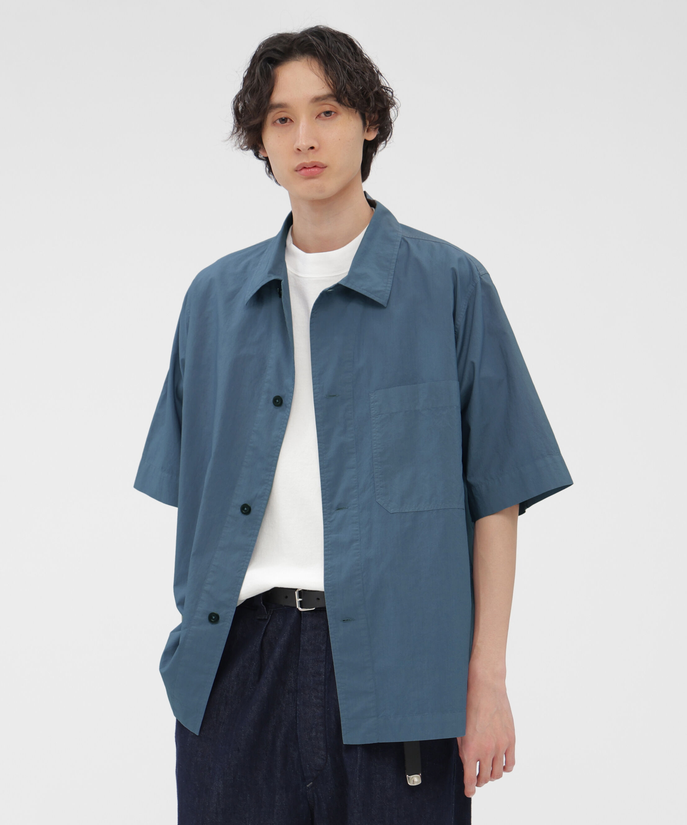 MHL.「COTTON RAMIE POPLIN SHIRT」|シャツ・ブラウス|MID BLUE3