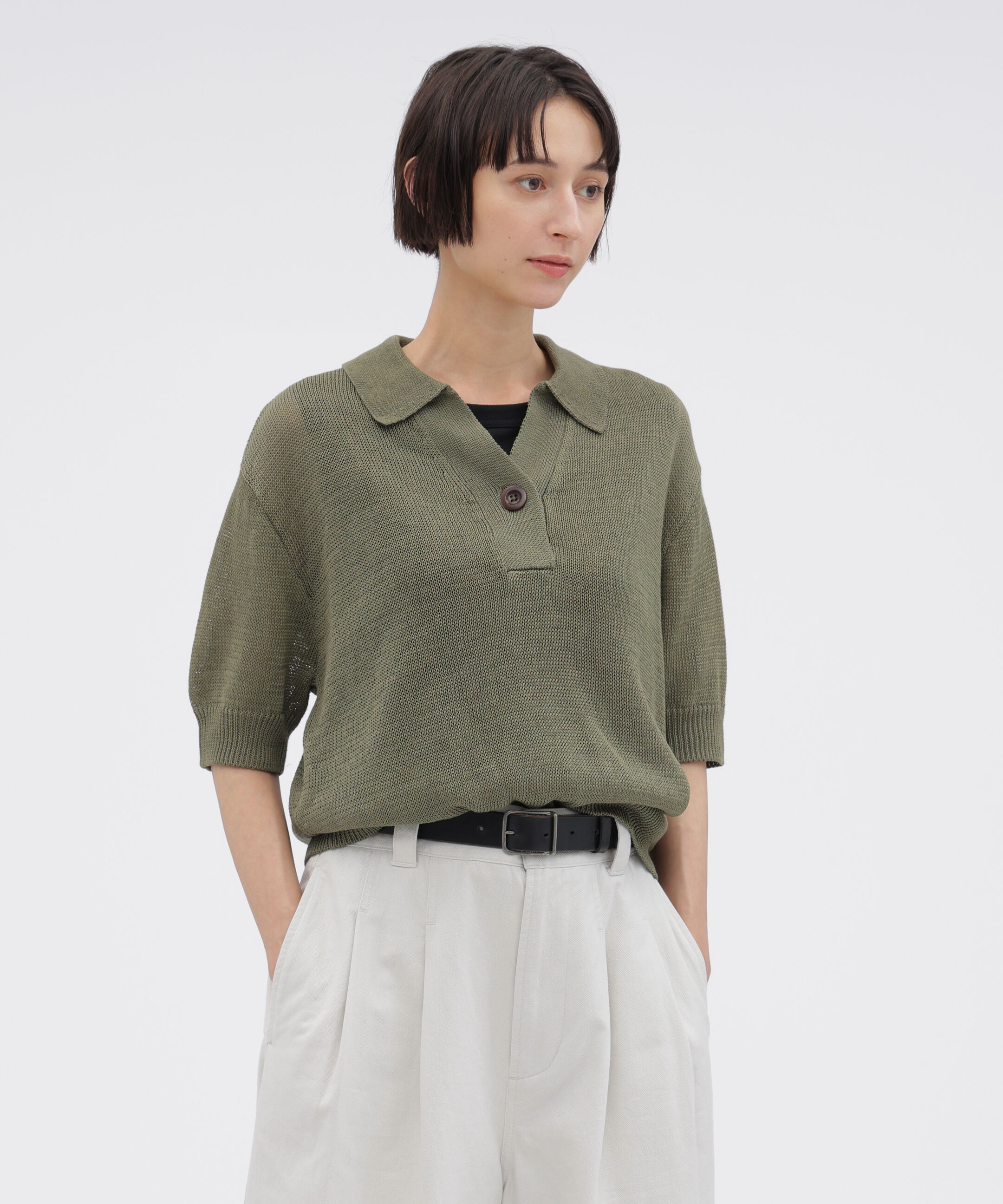 MHL.「COATED COTTON KNITWEAR」|ニット・セーター|APPLE GREEN4