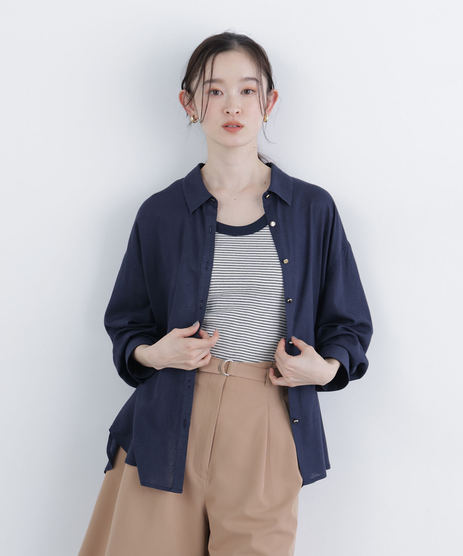  「〈N.〉リネンブレンドシャツ」|シャツ・ブラウス|