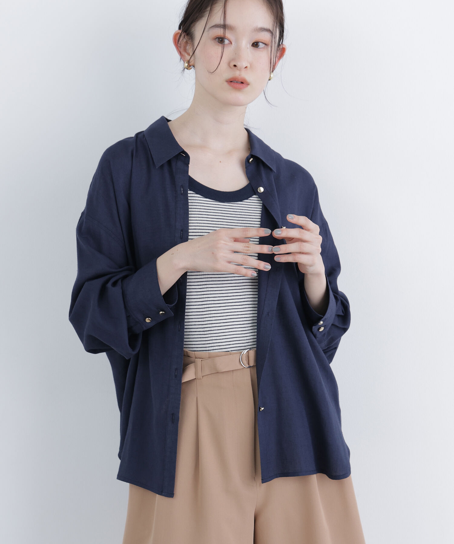  「〈N.〉リネンブレンドシャツ」|シャツ・ブラウス|