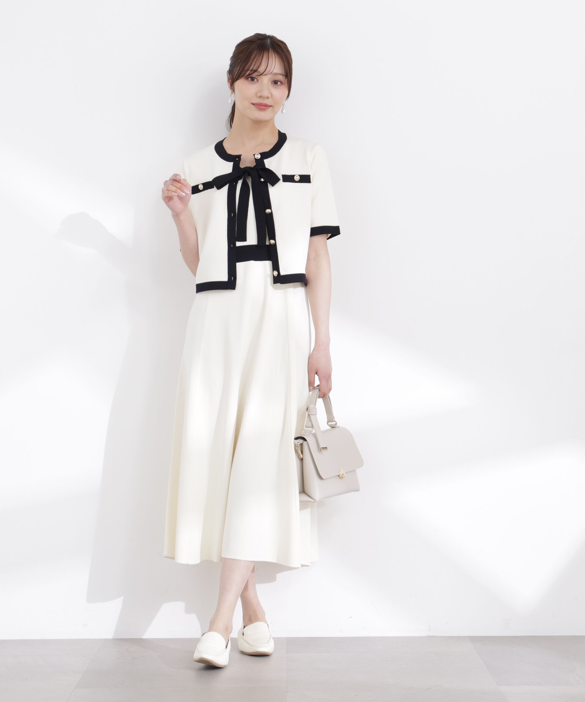 PROPORTION BODY DRESSING「ハーフスリーブバイカラーニットカーディガン　26SS」|カーディガン|