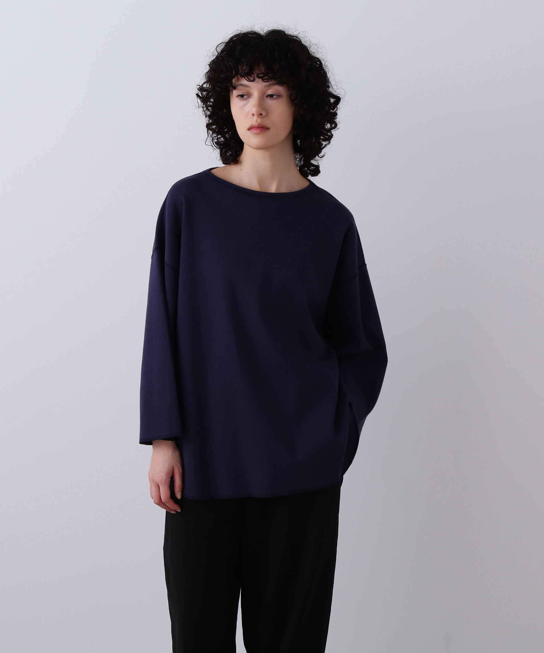 YLEVE 「YLEVE / COTTON RIB PULLOVER BIG」|Tシャツ・カットソー|ネイビー