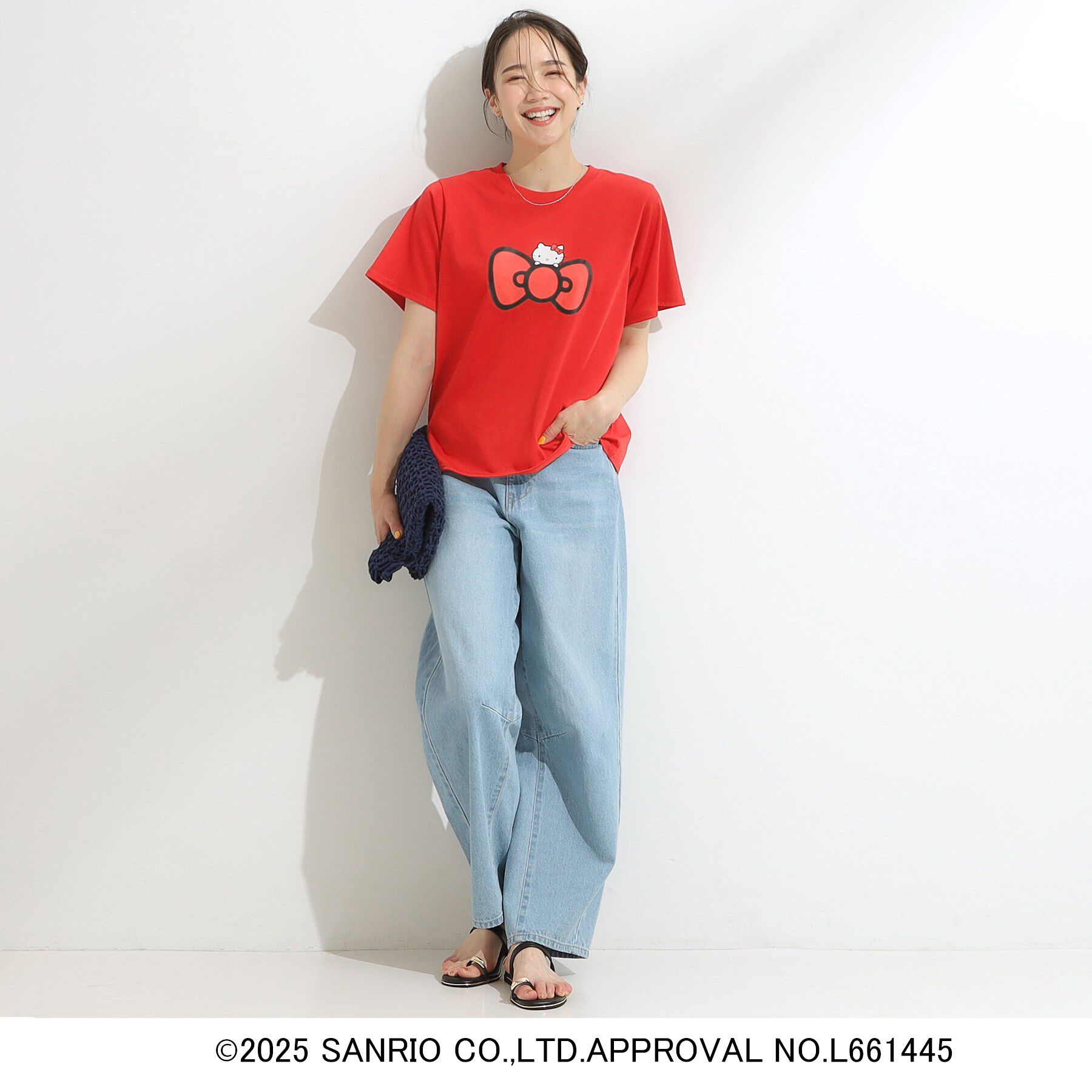 SHOO･LA･RUE「【HELLO KITTYコラボ】【SHOO ICE／汗染み軽減／UVカット】コンパクトTシャツ」|Tシャツ・カットソー|