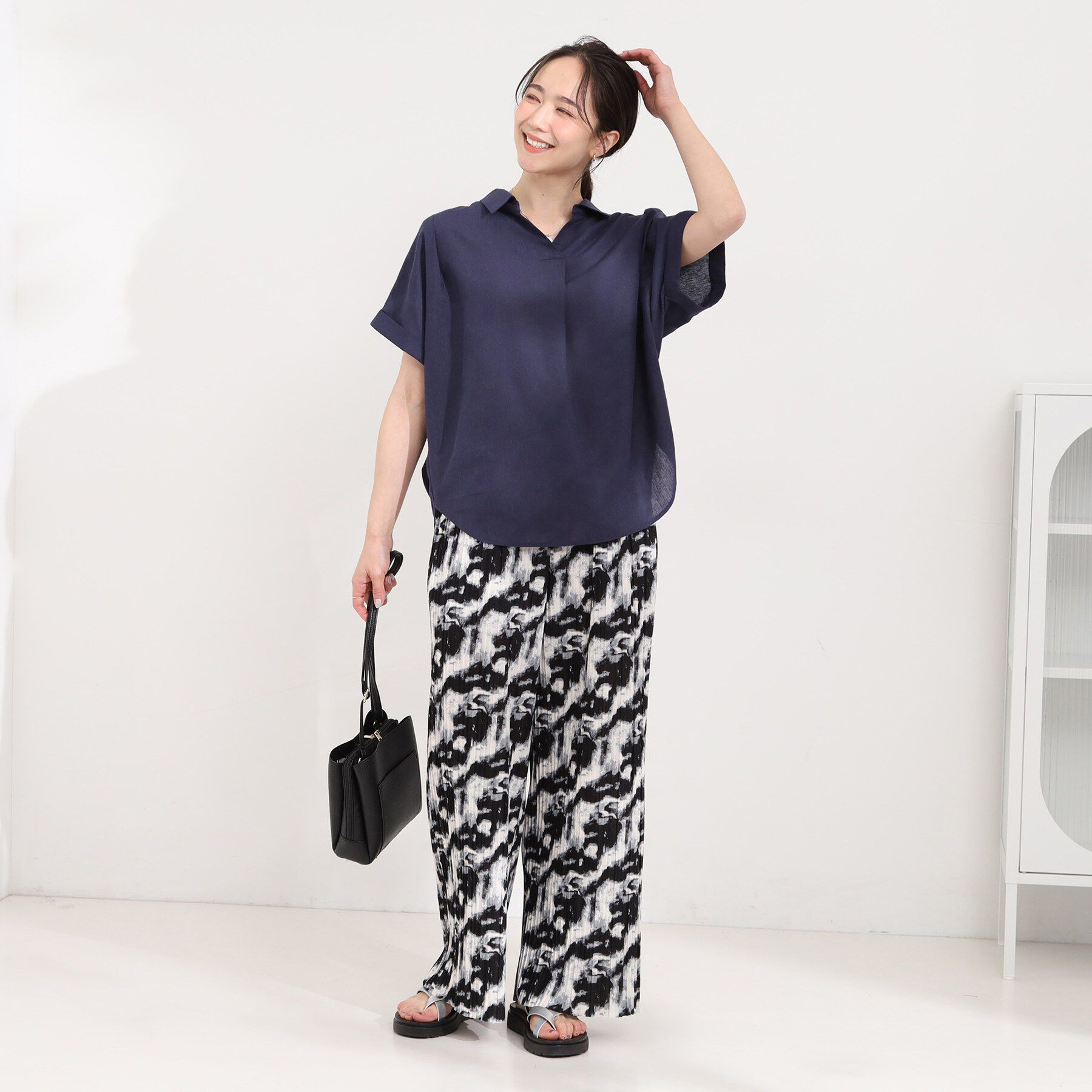 SHOO･LA･RUE「【ひんやり/UV】インせず着られる フレンチリネンスキッパーシャツ」|シャツ・ブラウス|