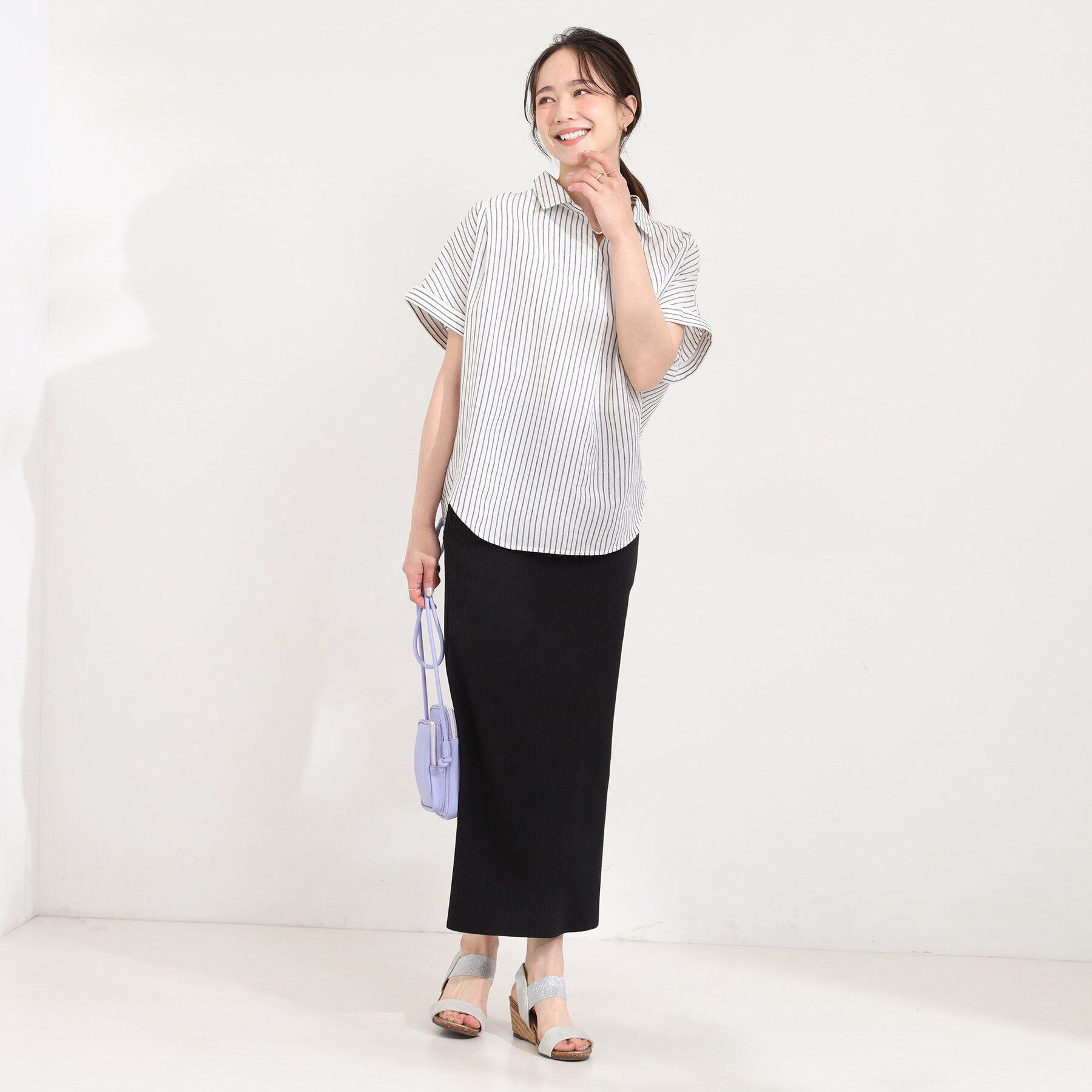SHOO･LA･RUE「【ひんやり/UV】インせず着られる フレンチリネンスキッパーシャツ」|シャツ・ブラウス|
