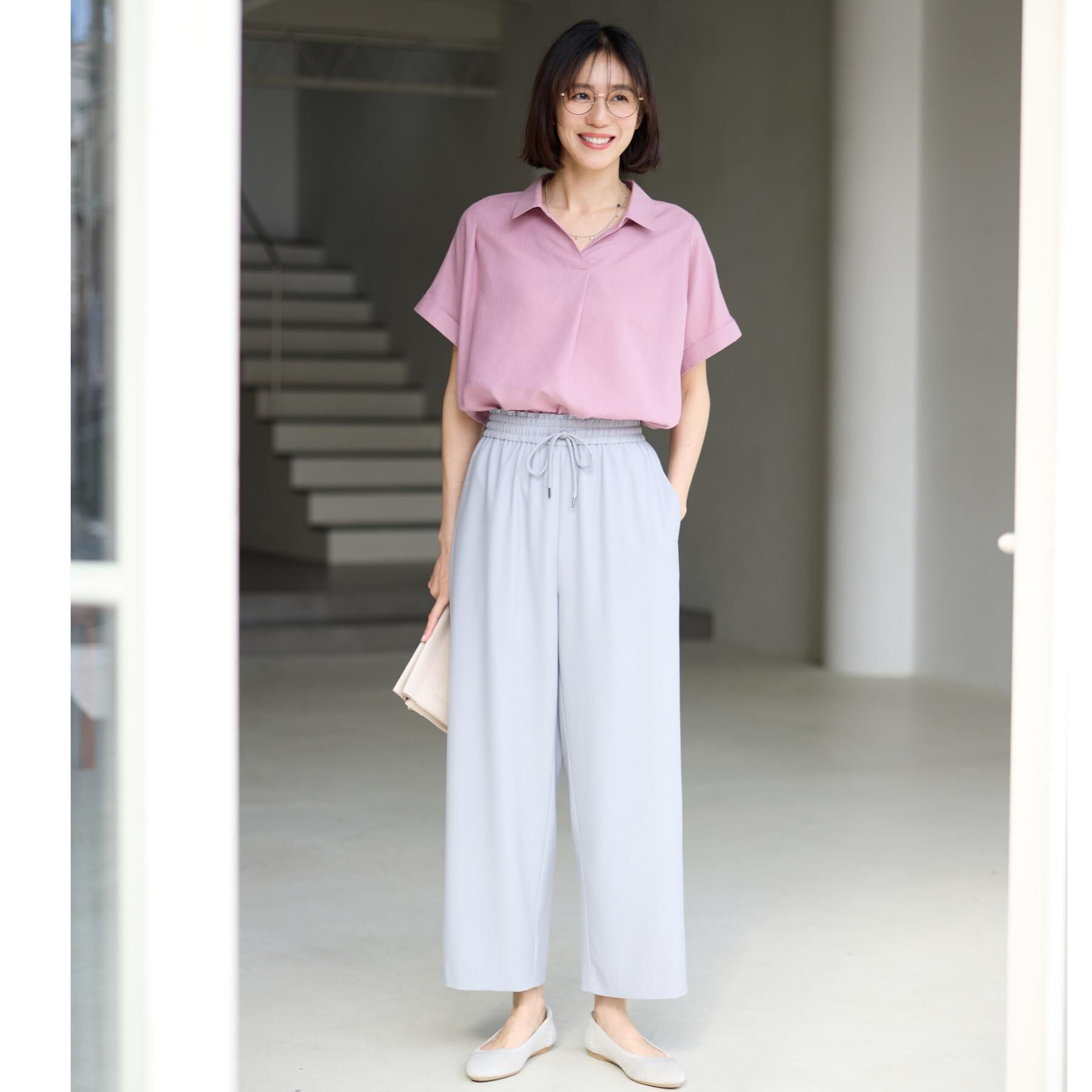 SHOO･LA･RUE「【ひんやり/UV】インせず着られる フレンチリネンスキッパーシャツ」|シャツ・ブラウス|