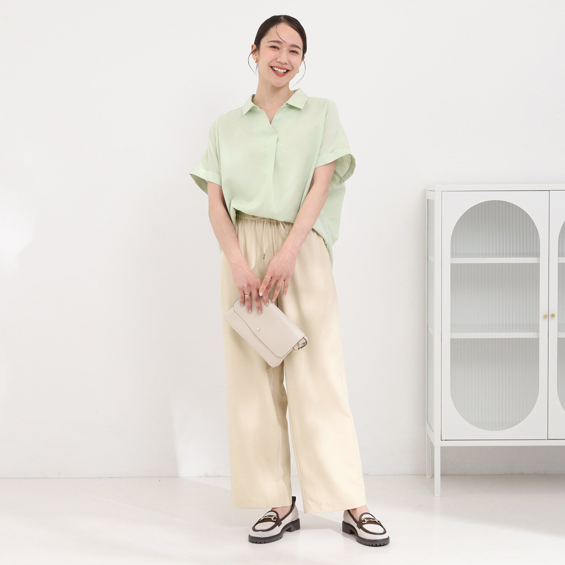 SHOO･LA･RUE「【ひんやり/UV】インせず着られる フレンチリネンスキッパーシャツ」|シャツ・ブラウス|