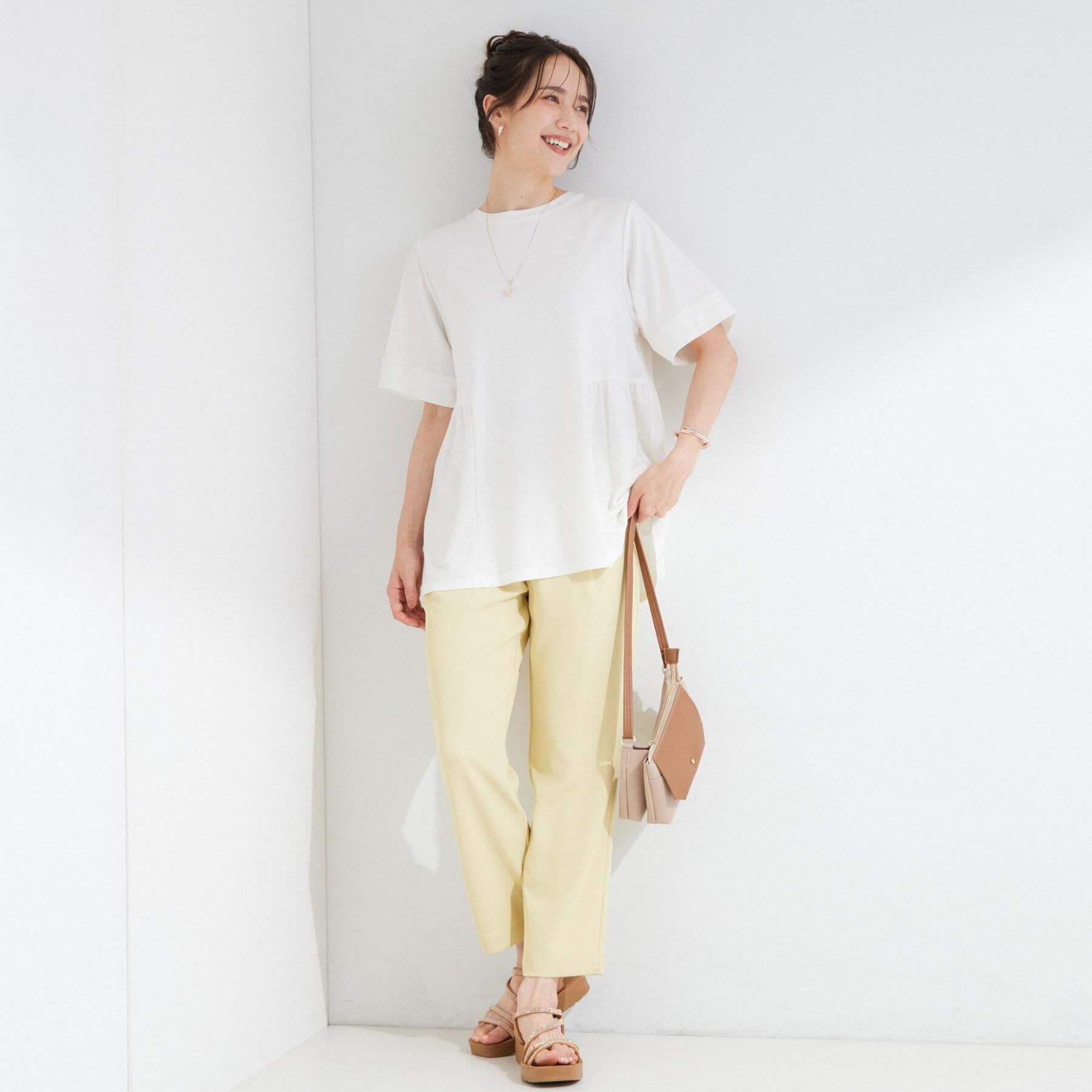 SHOO･LA･RUE「【ひんやり/UV/SS-3L/セットアップ可】さらさらぷるん イージーテーパードパンツ」|その他|