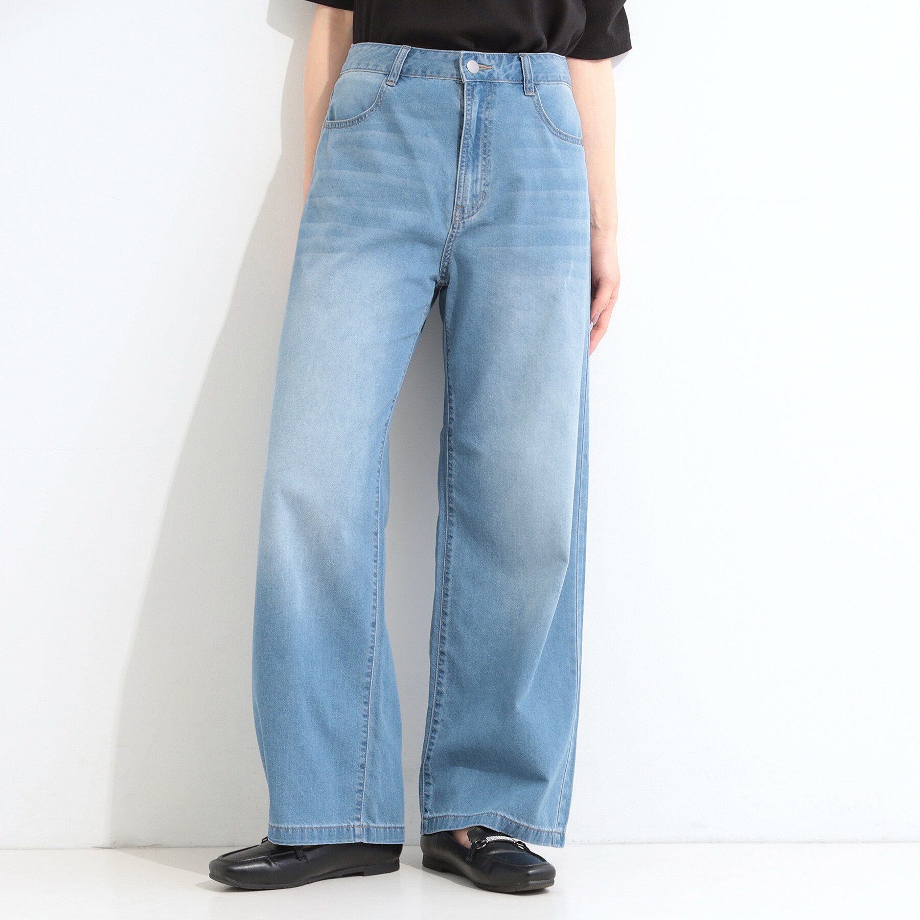 SHOO･LA･RUE「【ひんやり】夏でも快適 ライトオンスデニムワイドパンツ」|その他|