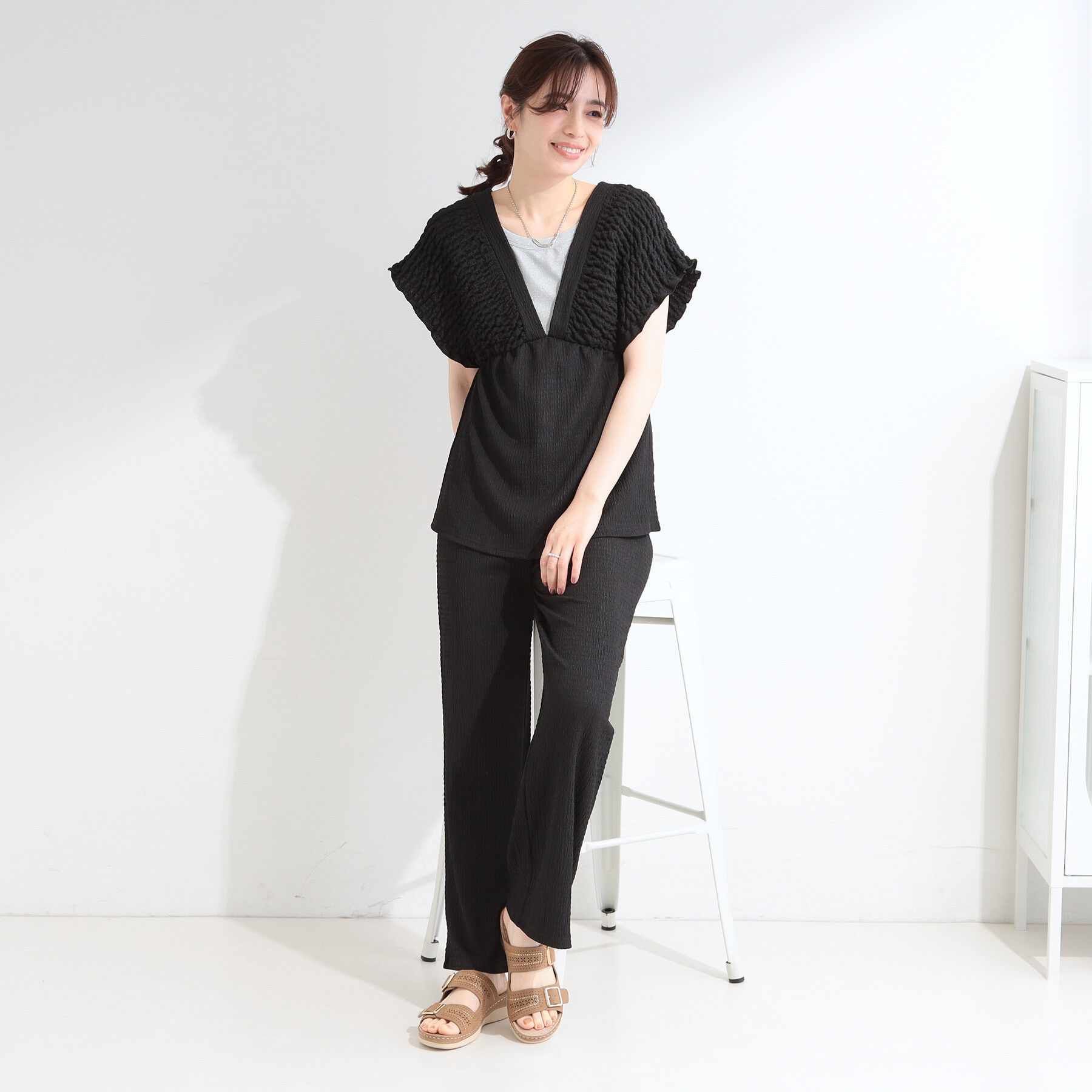 SHOO･LA･RUE「【ふわっと軽い】パンチングサンダル」|サンダル|