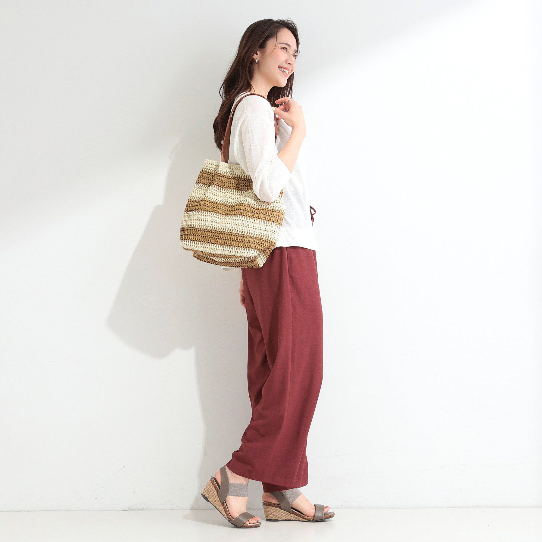 SHOO･LA･RUE「雑材シートボーダートート」|トートバッグ|