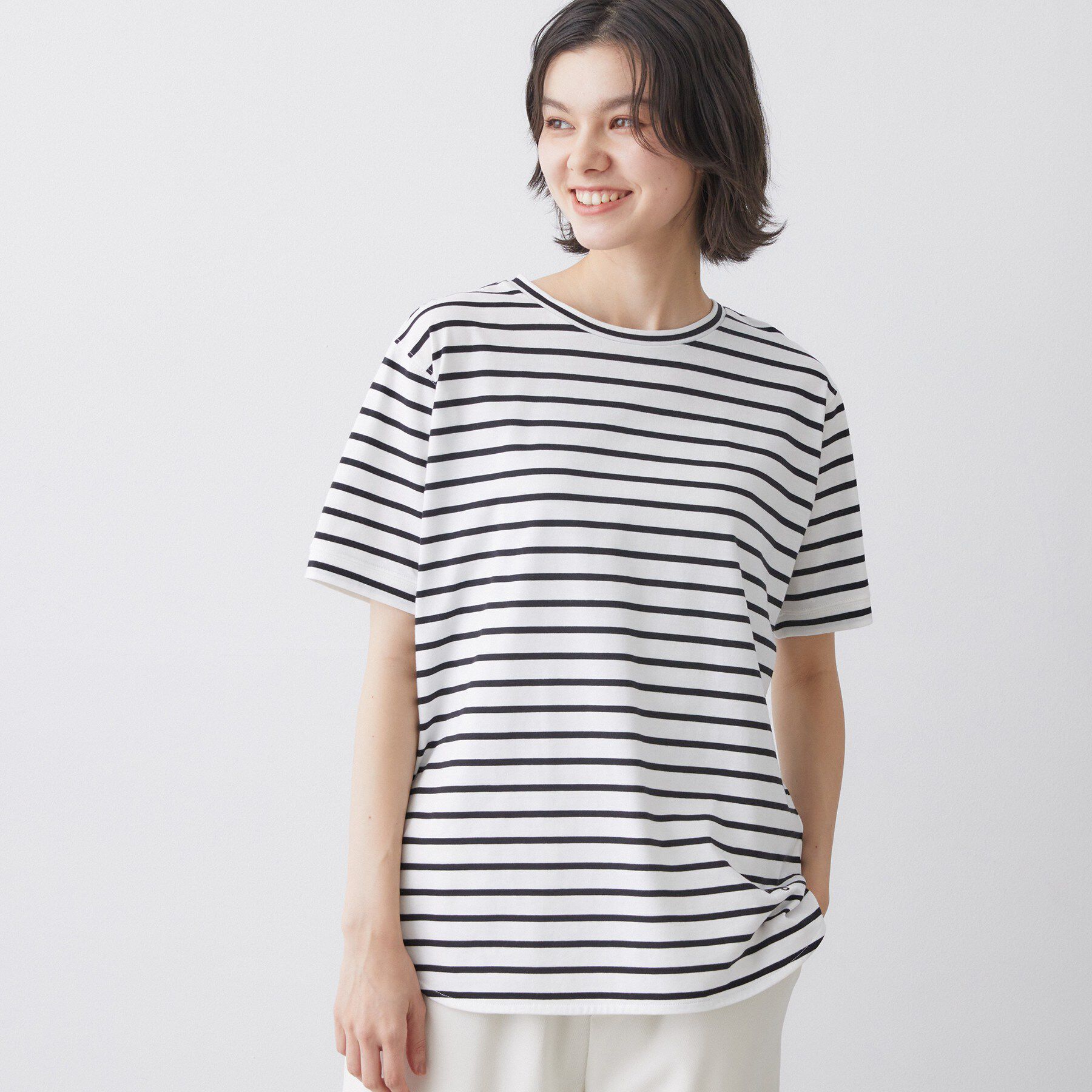 Dessin「【洗える】半袖シャツテールカットソー」|Tシャツ・カットソー|ネイビー(394)