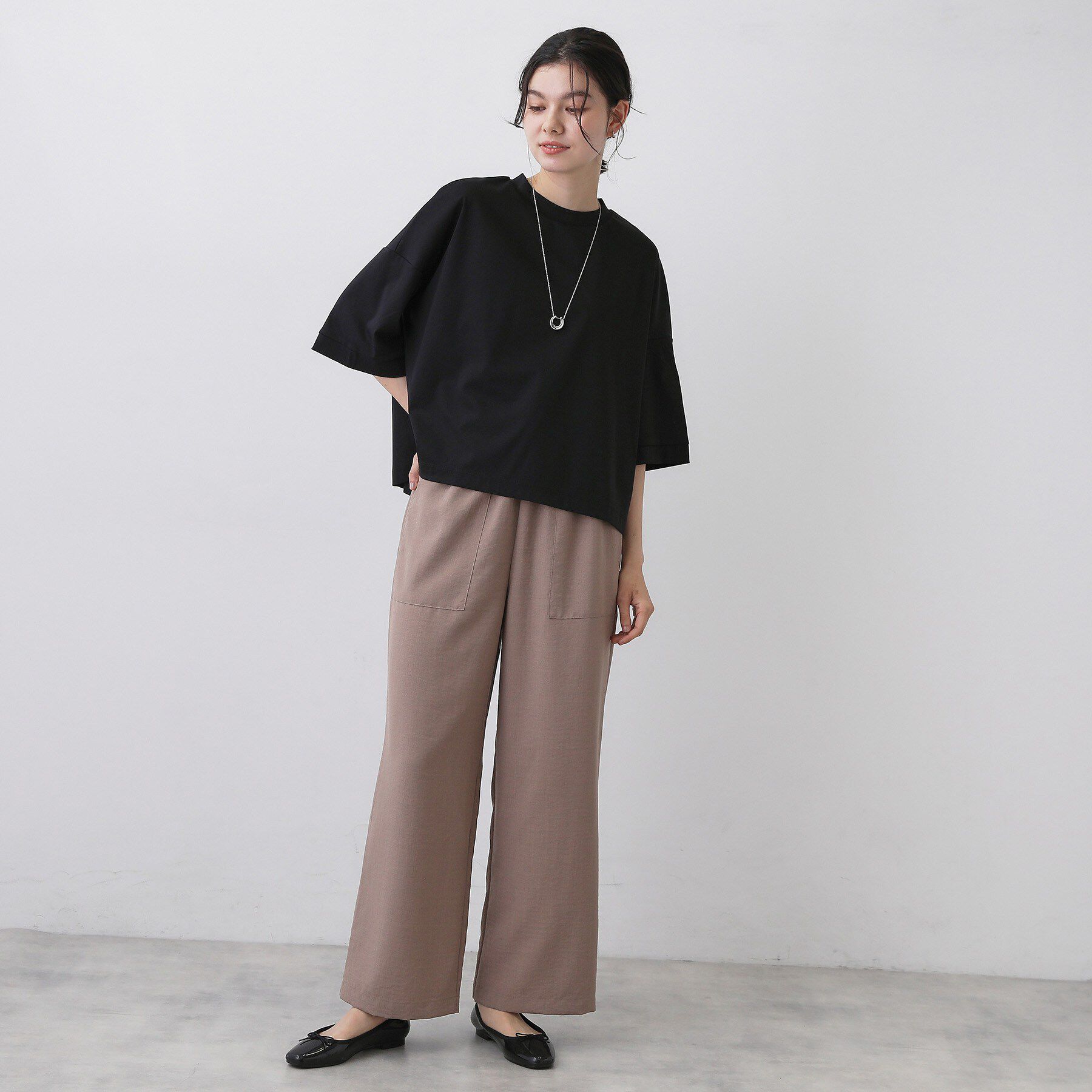 Dessin「【体型カバー】美光沢カットソーボクシーシルエット」|Tシャツ・カットソー|