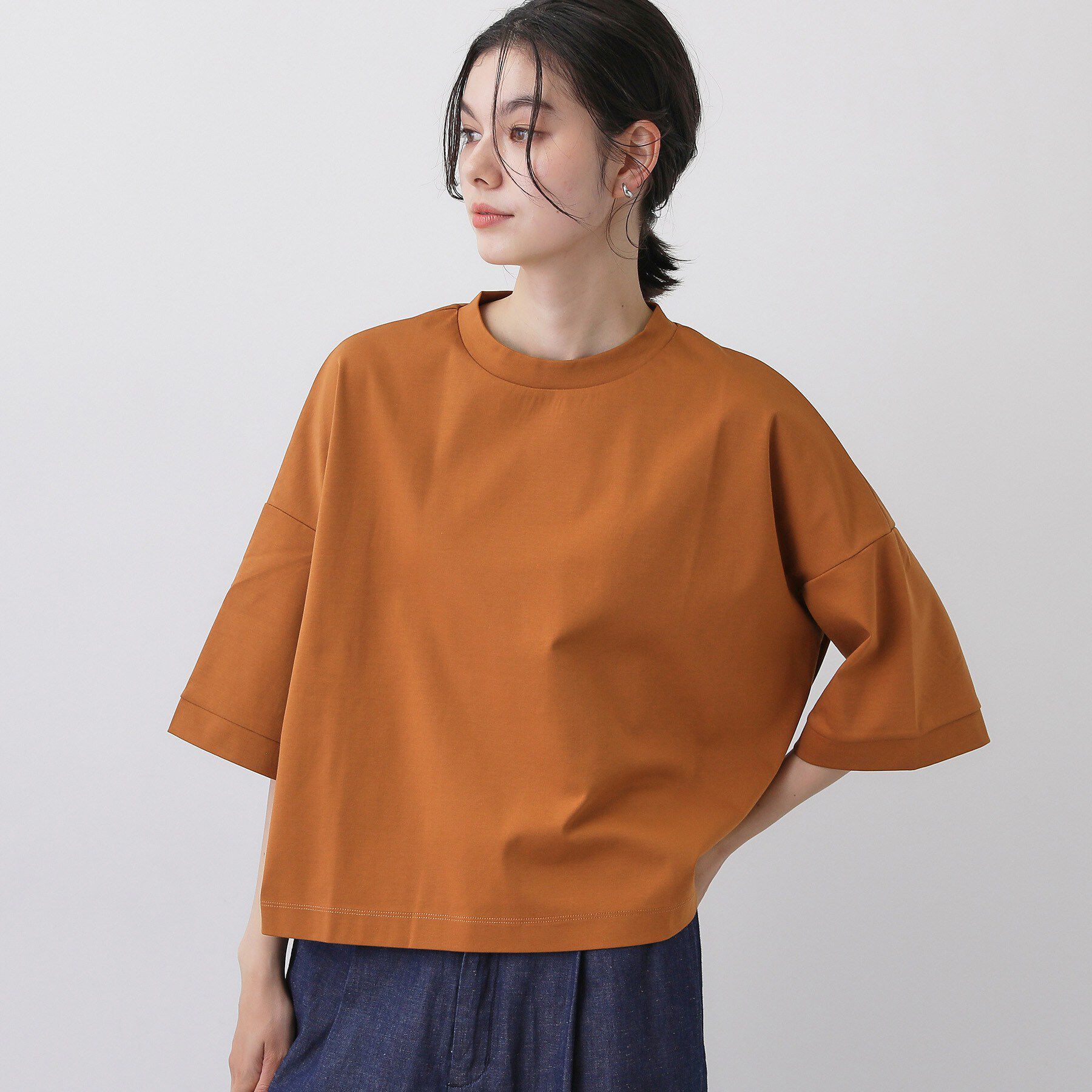 Dessin「【体型カバー】美光沢カットソーボクシーシルエット」|Tシャツ・カットソー|