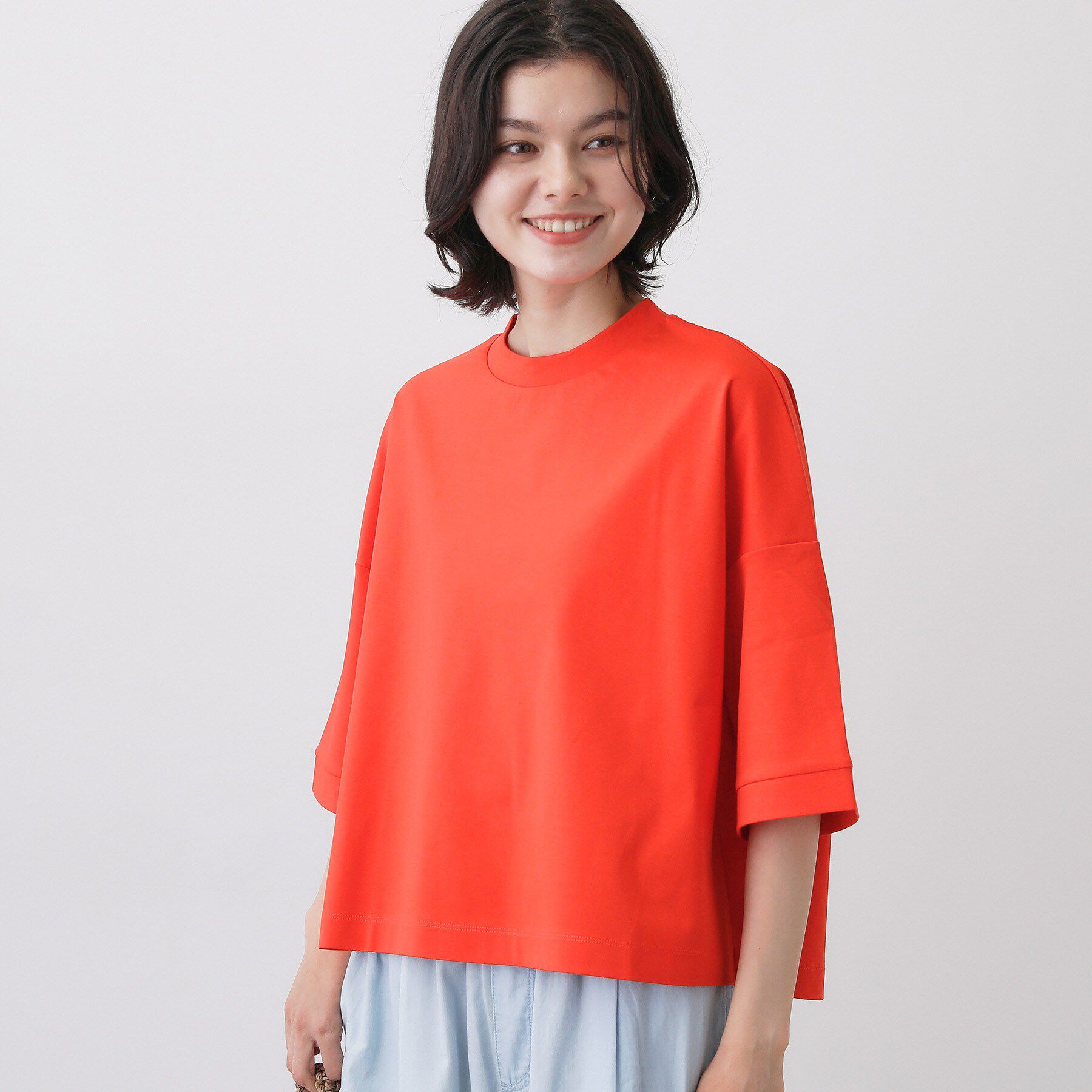 Dessin「【体型カバー】美光沢カットソーボクシーシルエット」|Tシャツ・カットソー|