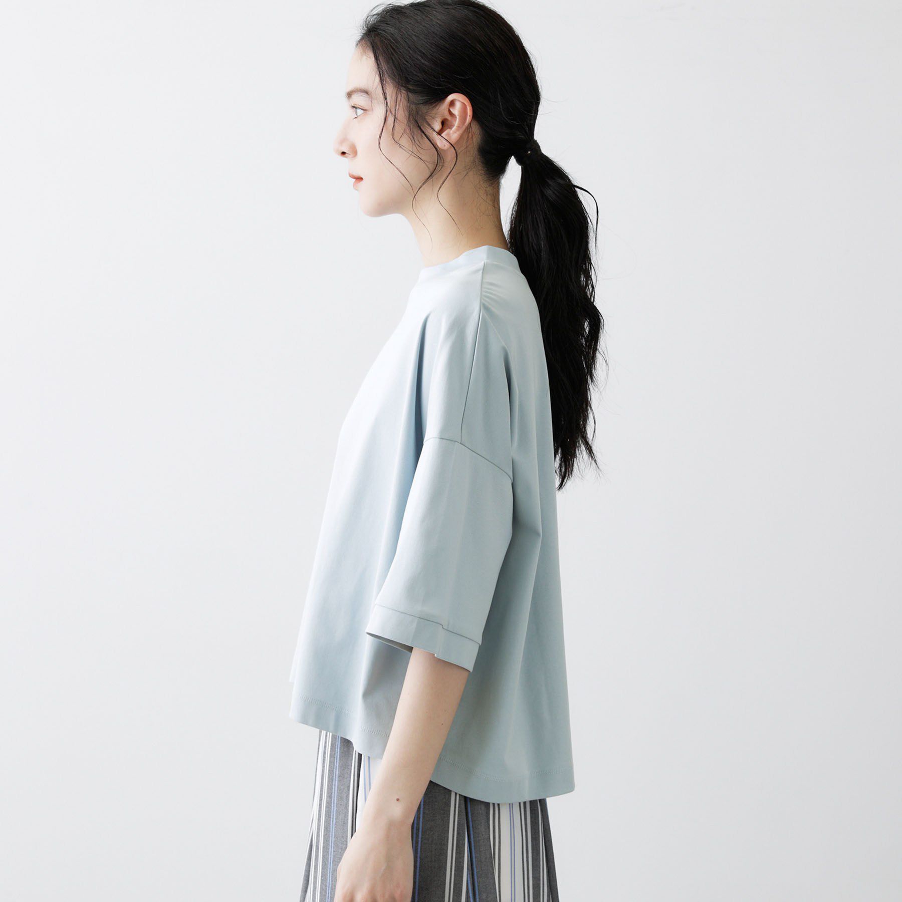 Dessin「【体型カバー】美光沢カットソーボクシーシルエット」|Tシャツ・カットソー|