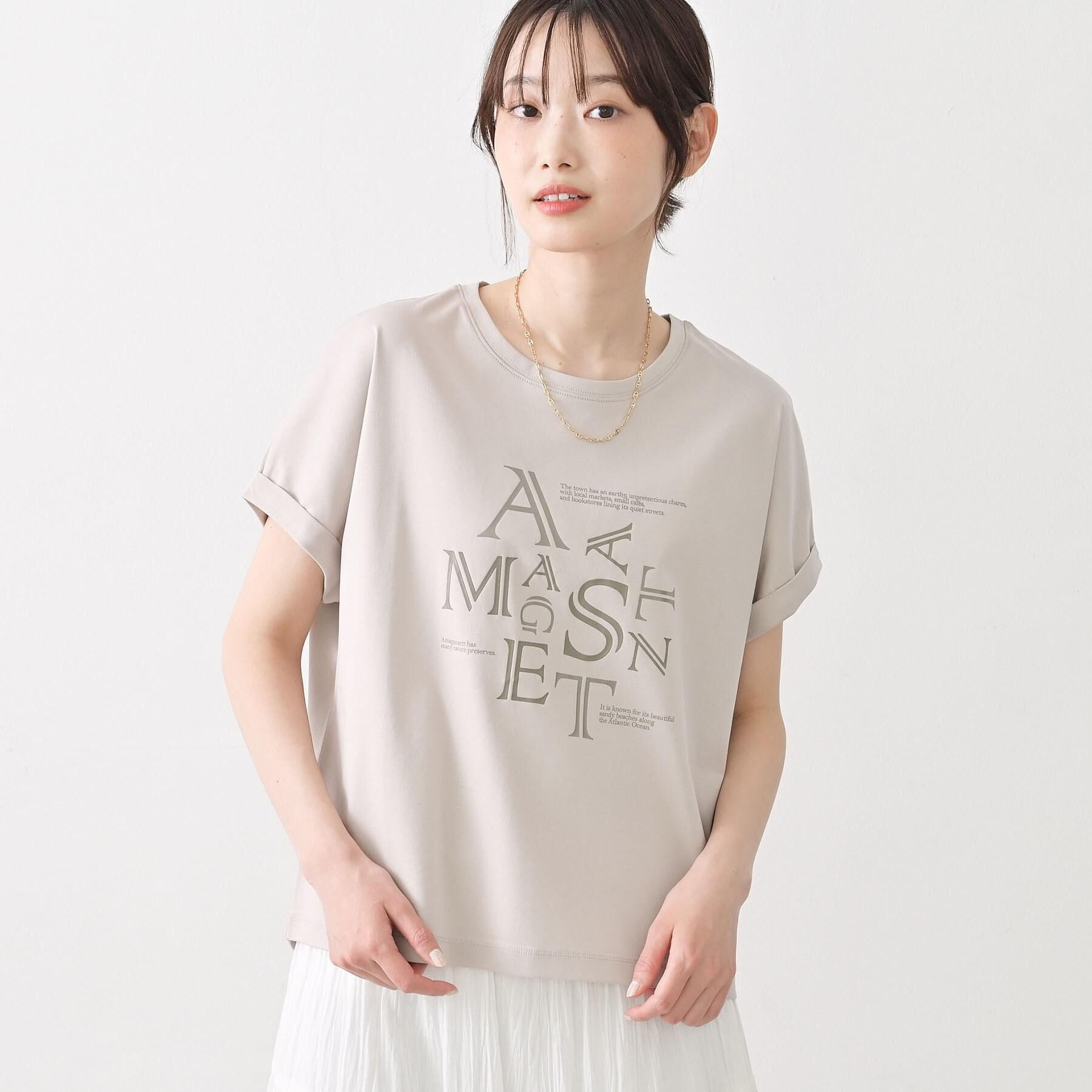 Dessin「【洗える】美光沢カットソーロゴTシャツ」|Tシャツ・カットソー|