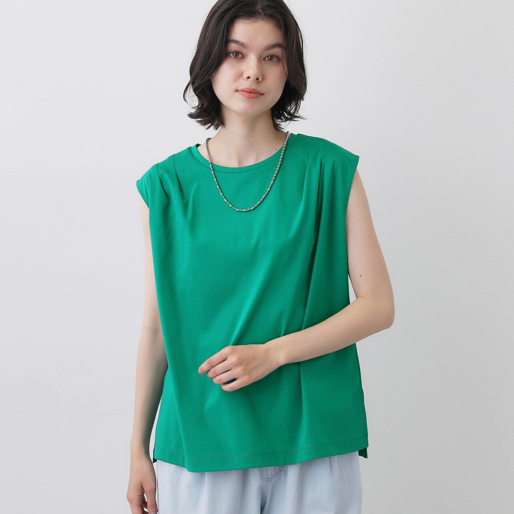 Dessin「【接触冷感/UVカット】美光沢ノースリーブカットソー」|Tシャツ・カットソー|