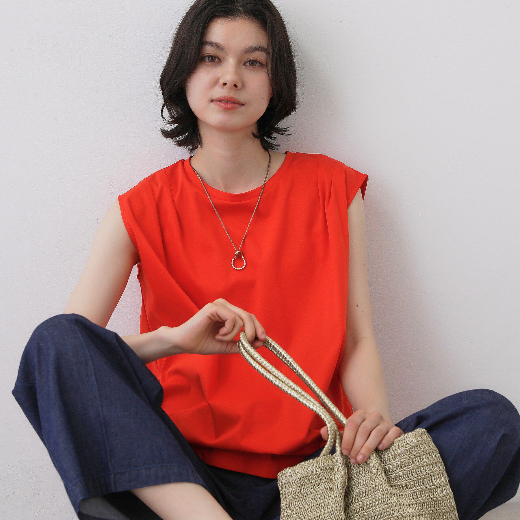 Dessin「【接触冷感/UVカット】美光沢ノースリーブカットソー」|Tシャツ・カットソー|