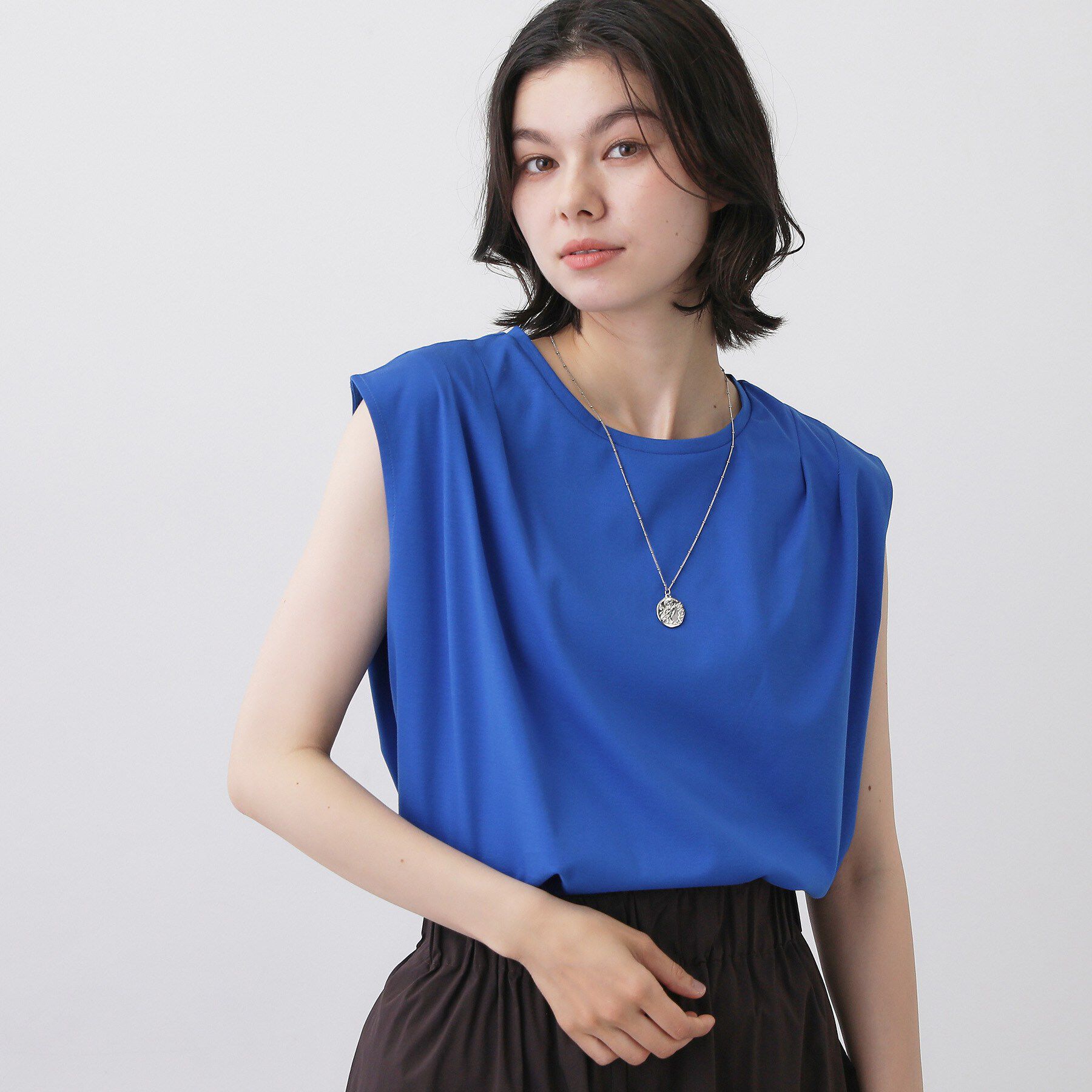 Dessin「【接触冷感/UVカット】美光沢ノースリーブカットソー」|Tシャツ・カットソー|