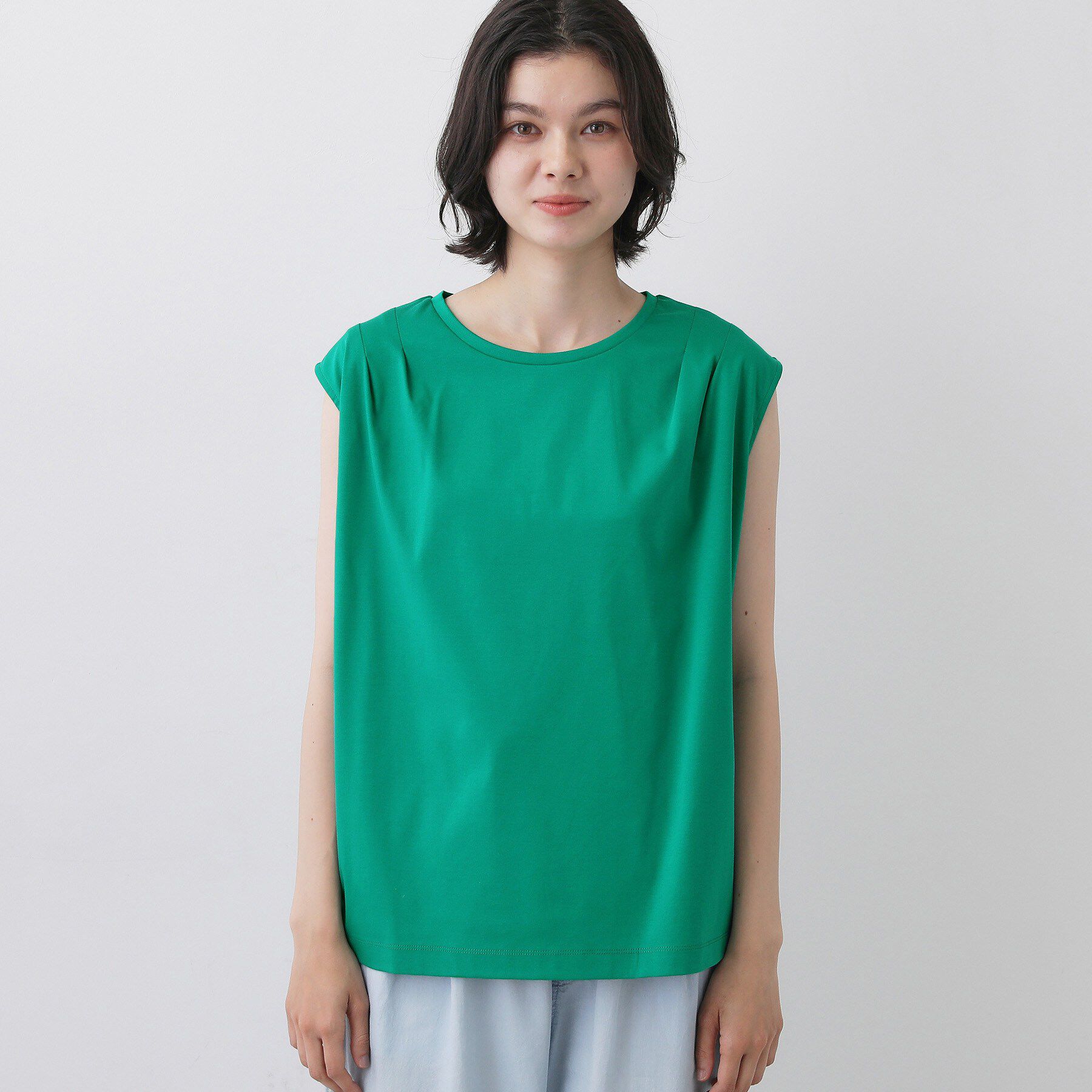 Dessin「【接触冷感/UVカット】美光沢ノースリーブカットソー」|Tシャツ・カットソー|