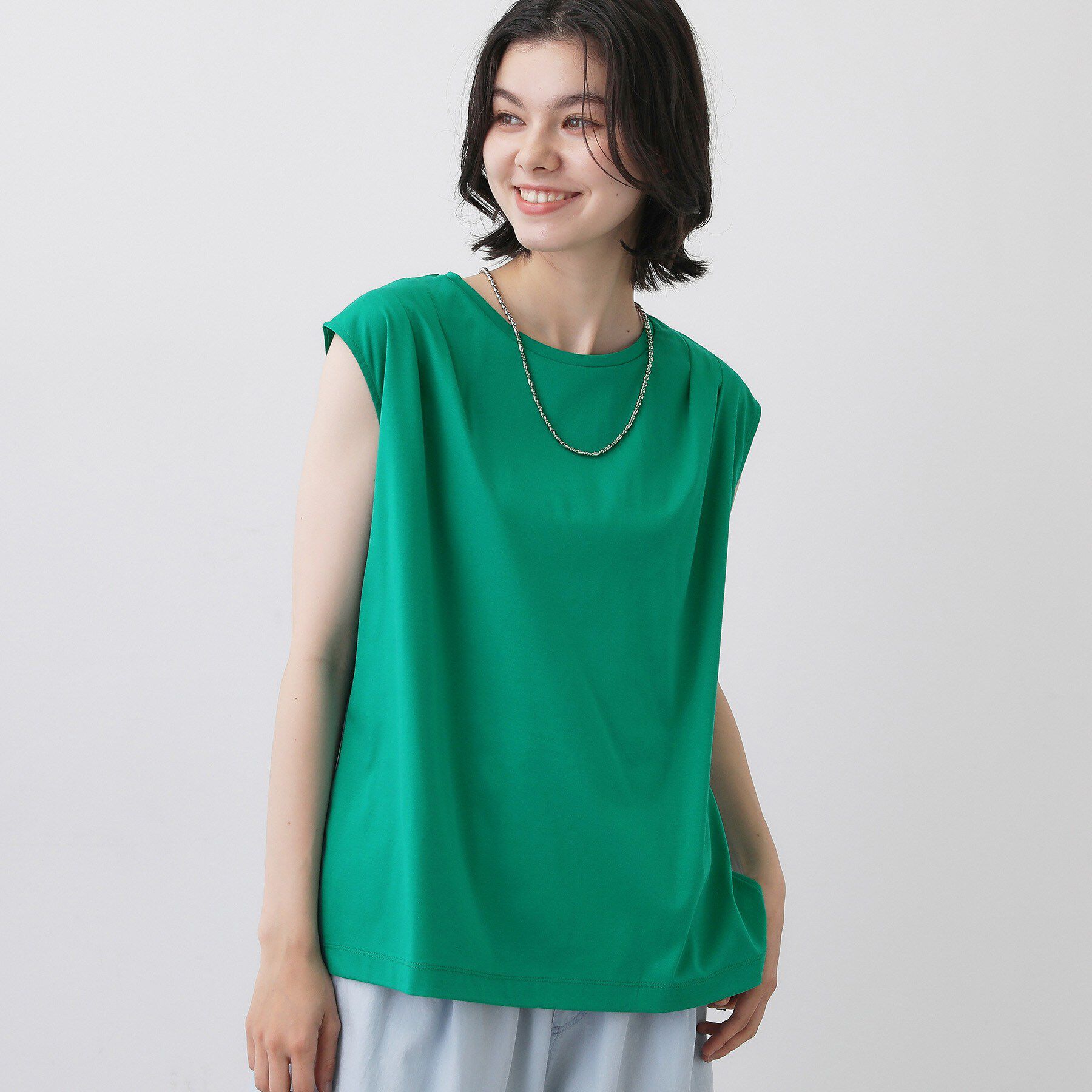 Dessin「【接触冷感/UVカット】美光沢ノースリーブカットソー」|Tシャツ・カットソー|