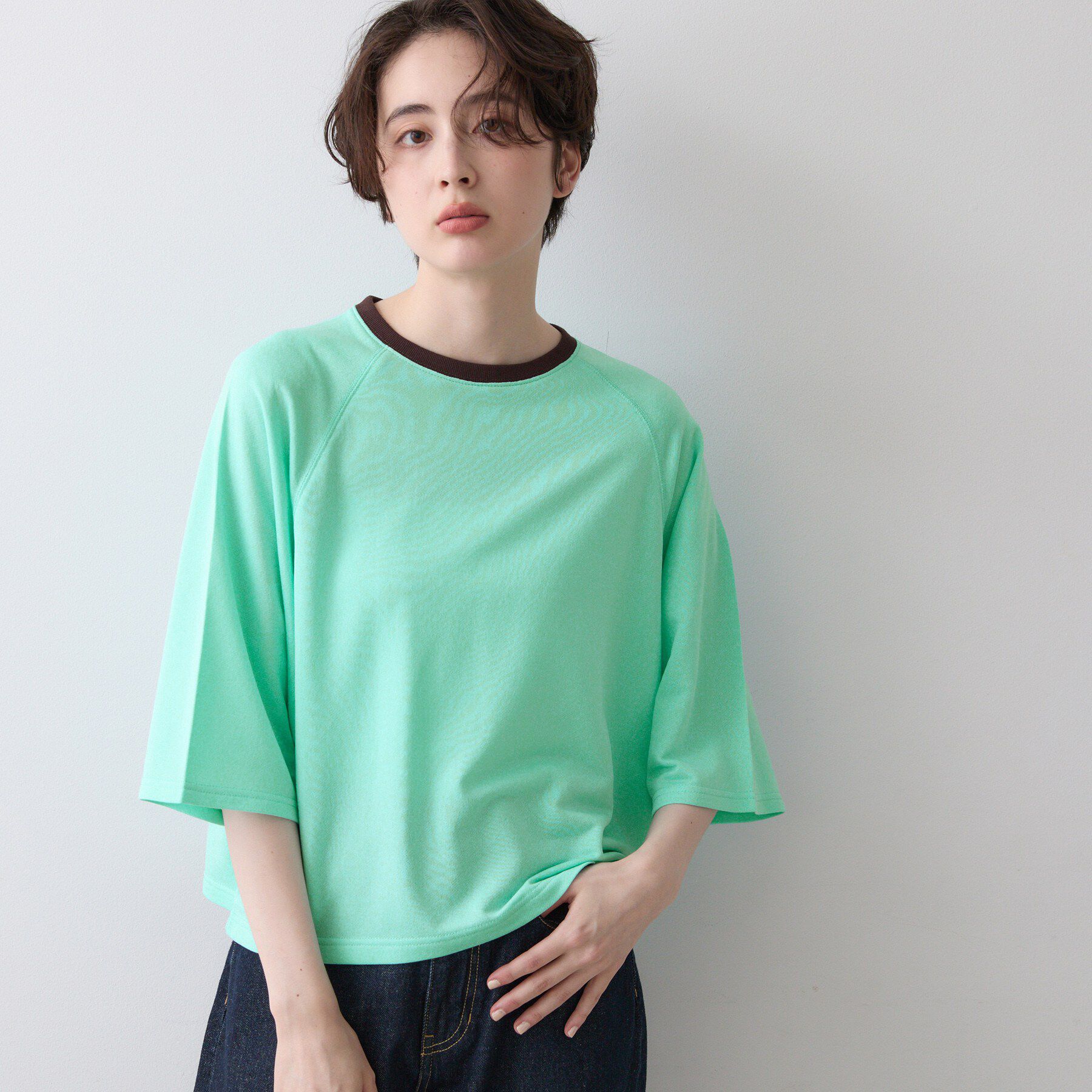 Dessin「シアー裏毛 バイカラーカットソー」|Tシャツ・カットソー|
