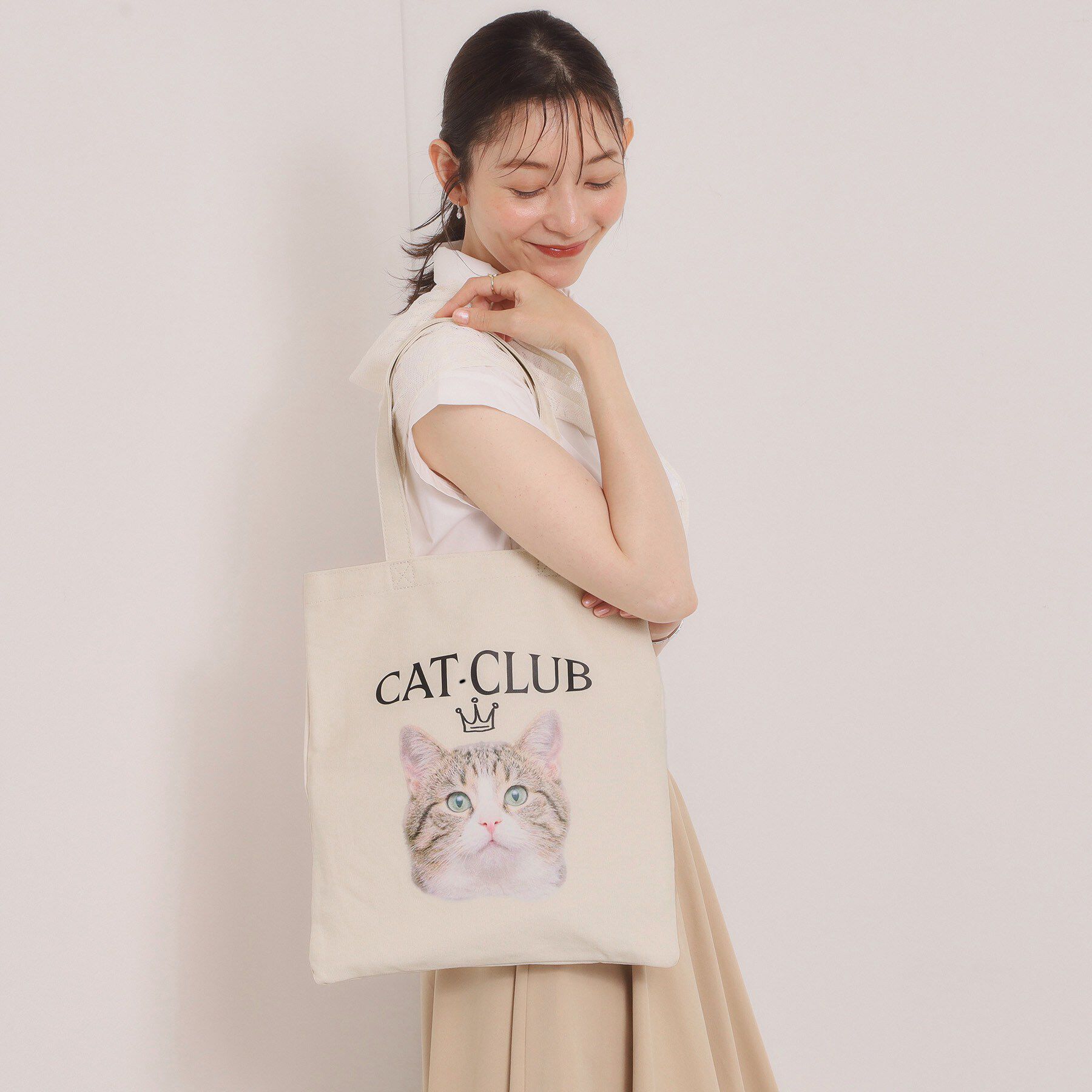 ITS&rsquo;DEMO「CAT CLUBキャンバストート」|トートバッグ|ブラック(119)