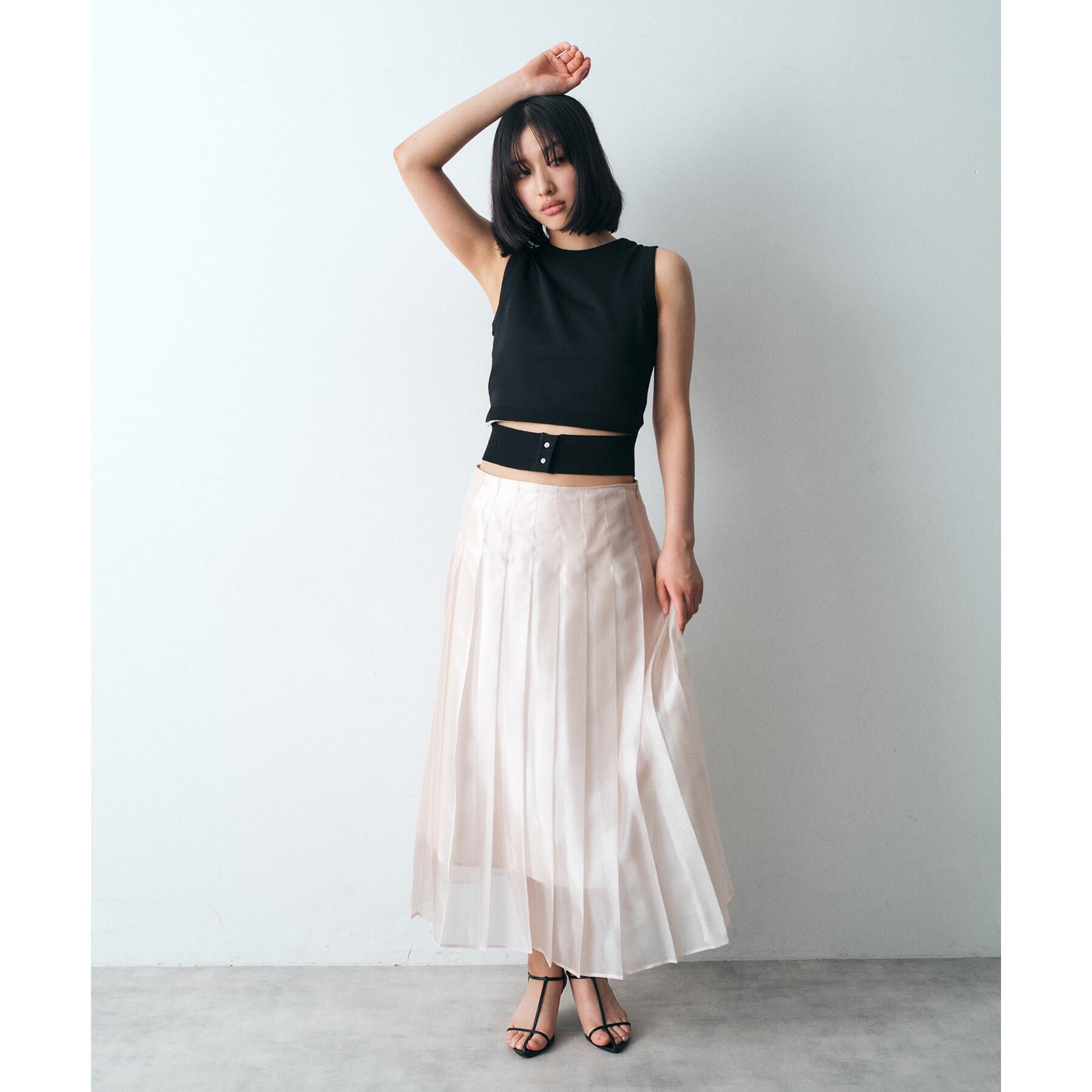 CODE A「shiny sheer pleated skirt」|スカート|