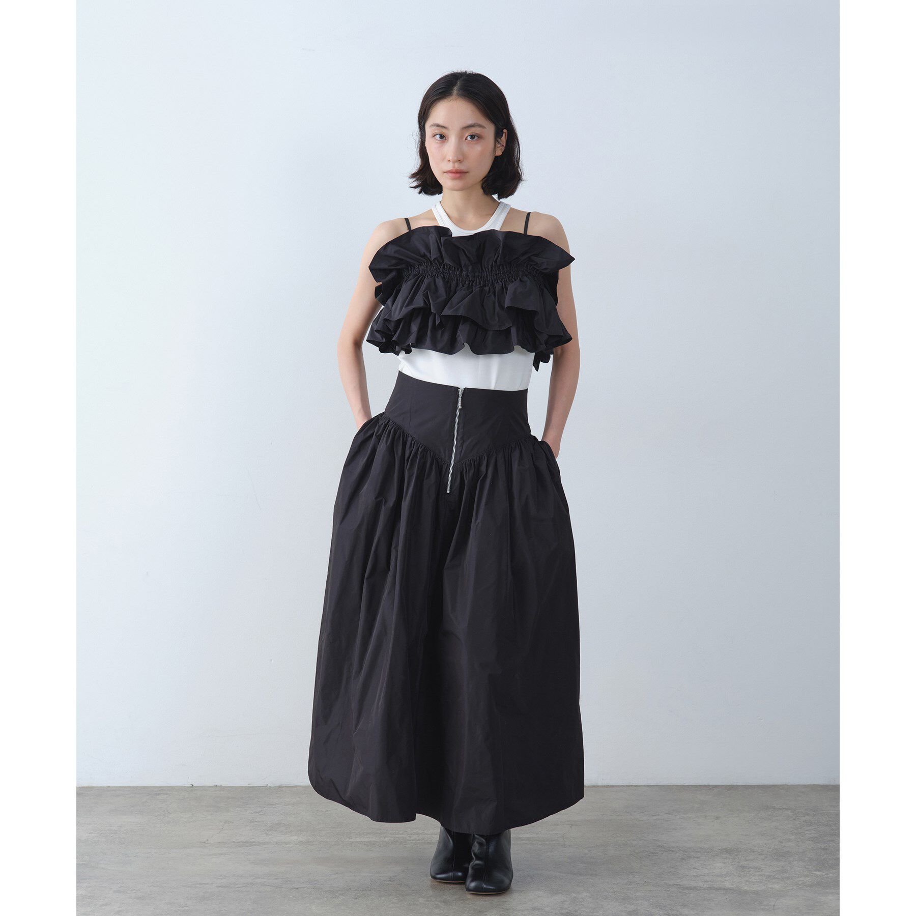 CODE A「zip design volume skirt」|スカート|