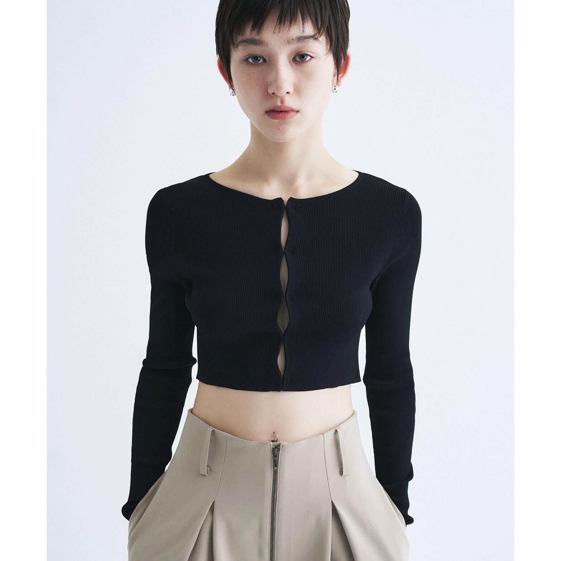 CODE A「【Re】stretch hook cardigan」|カーディガン|ブラック(019)