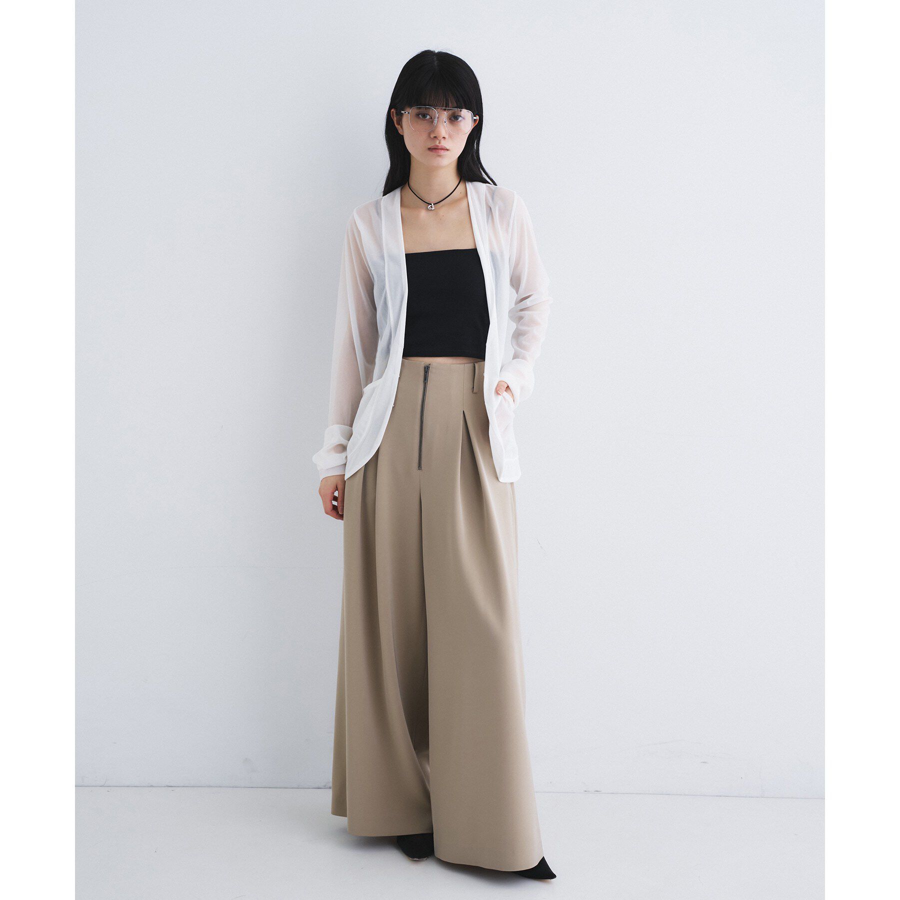 CODE A「sheer jersey cardigan」|カーディガン|