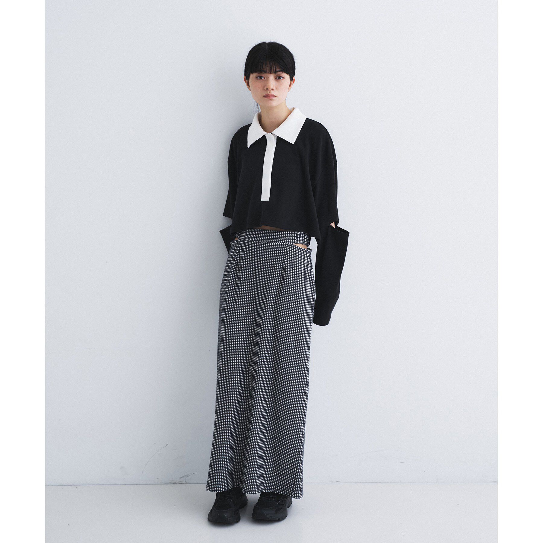 CODE A「gingham check pencil skirt」|スカート|