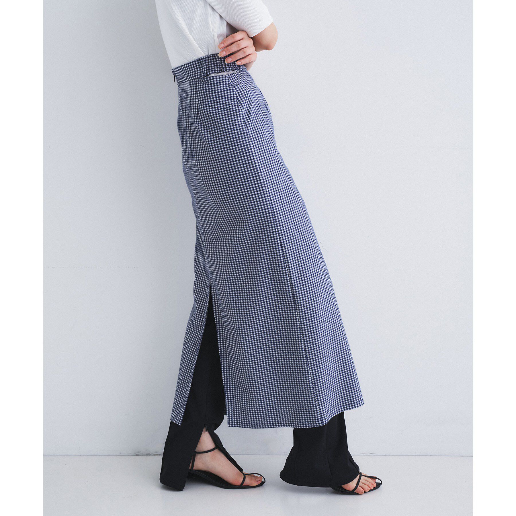 CODE A「gingham check pencil skirt」|スカート|