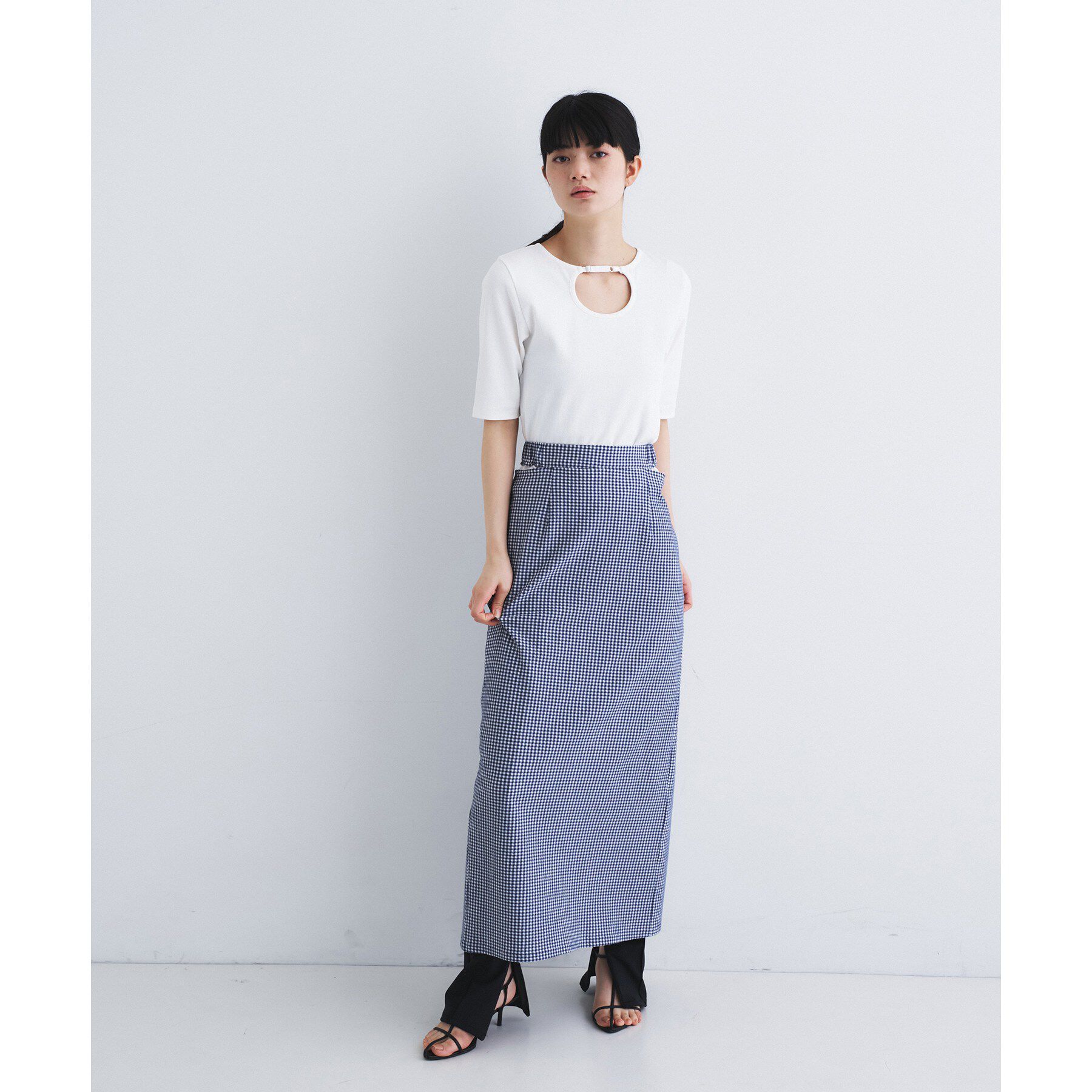 CODE A「gingham check pencil skirt」|スカート|