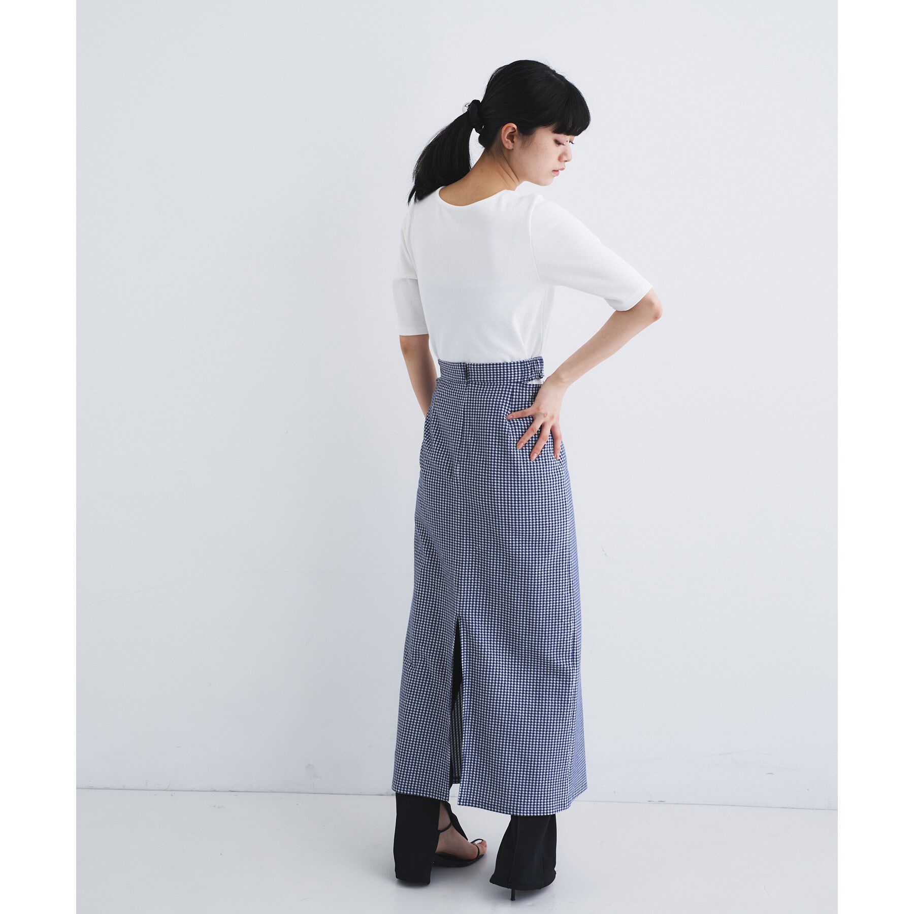 CODE A「gingham check pencil skirt」|スカート|