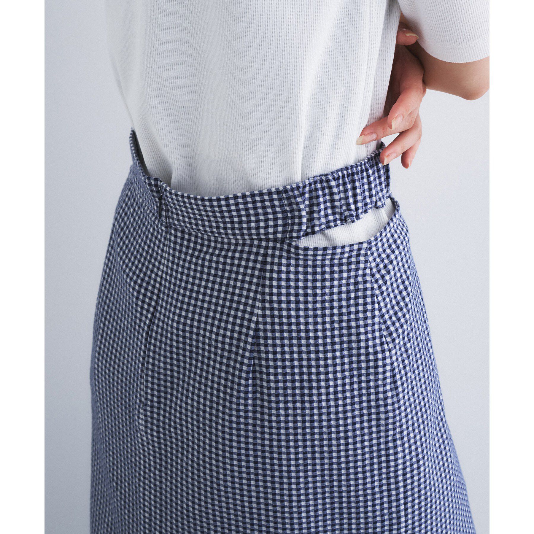 CODE A「gingham check pencil skirt」|スカート|