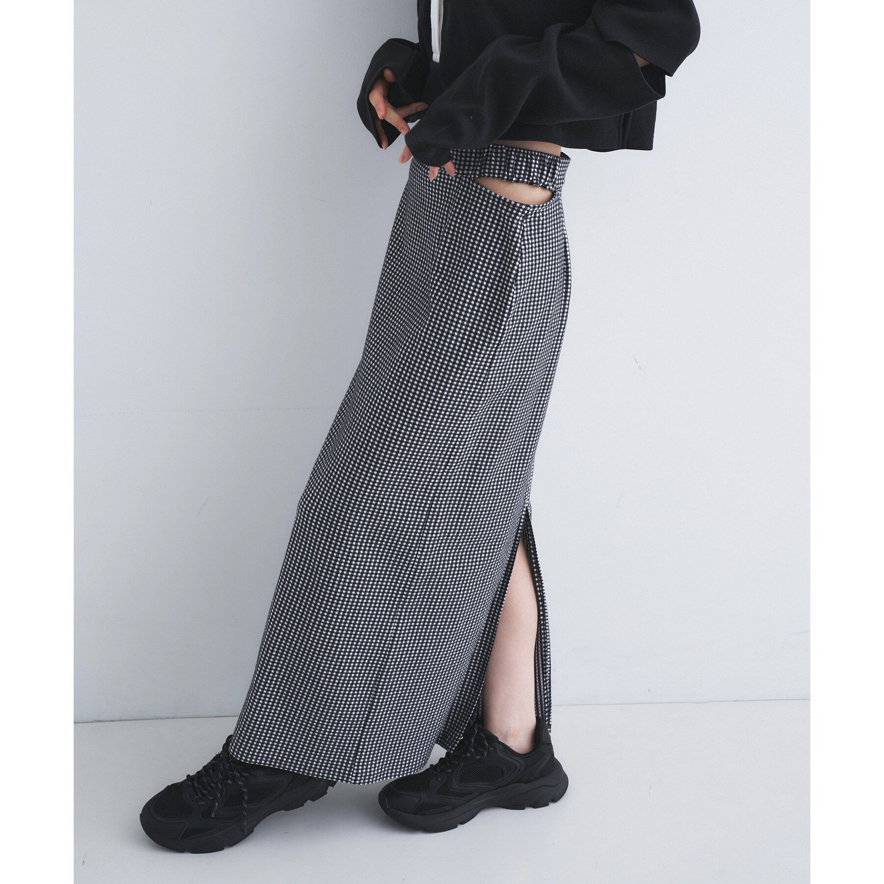 CODE A「gingham check pencil skirt」|スカート|