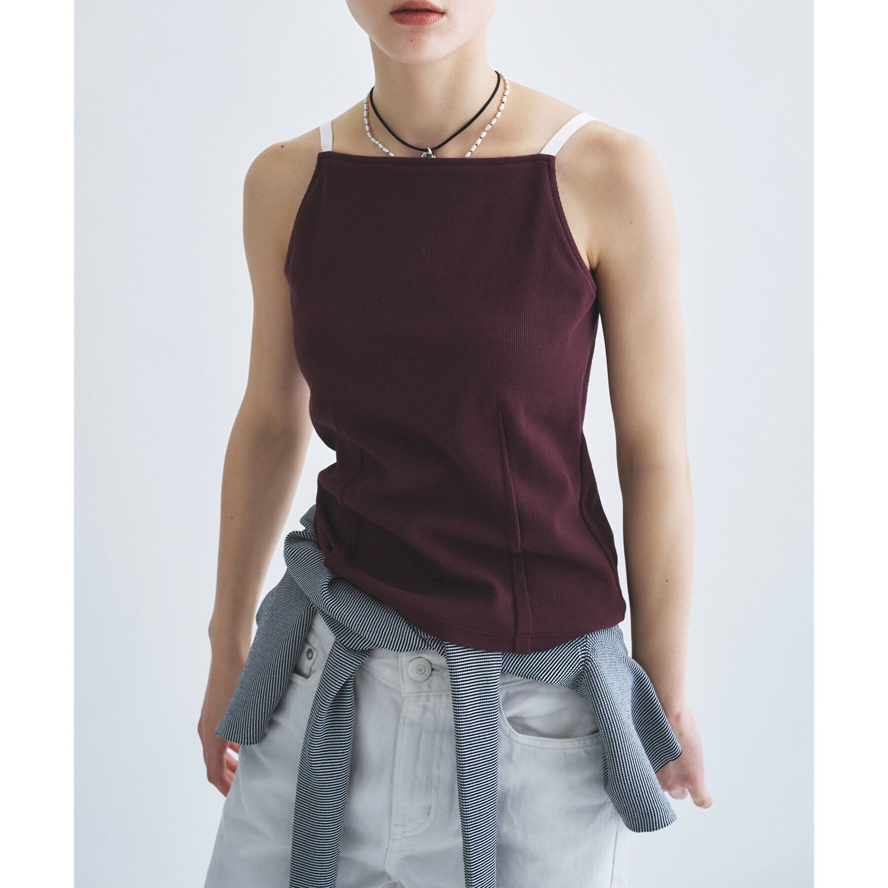 CODE A「【Cup-in】edge line camisole」|キャミソール|
