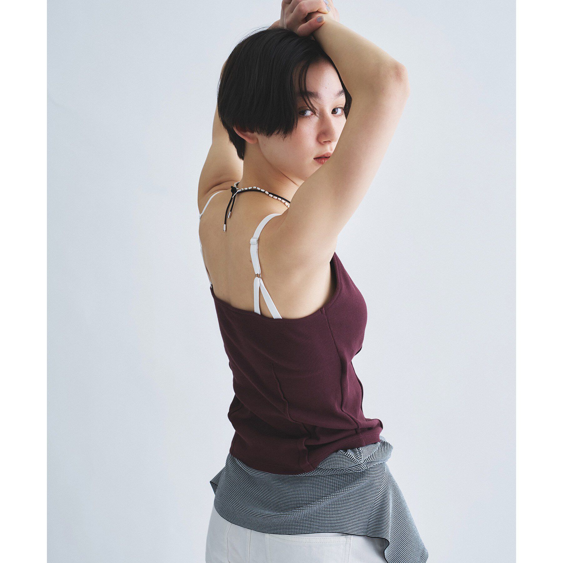 CODE A「【Cup-in】edge line camisole」|キャミソール|