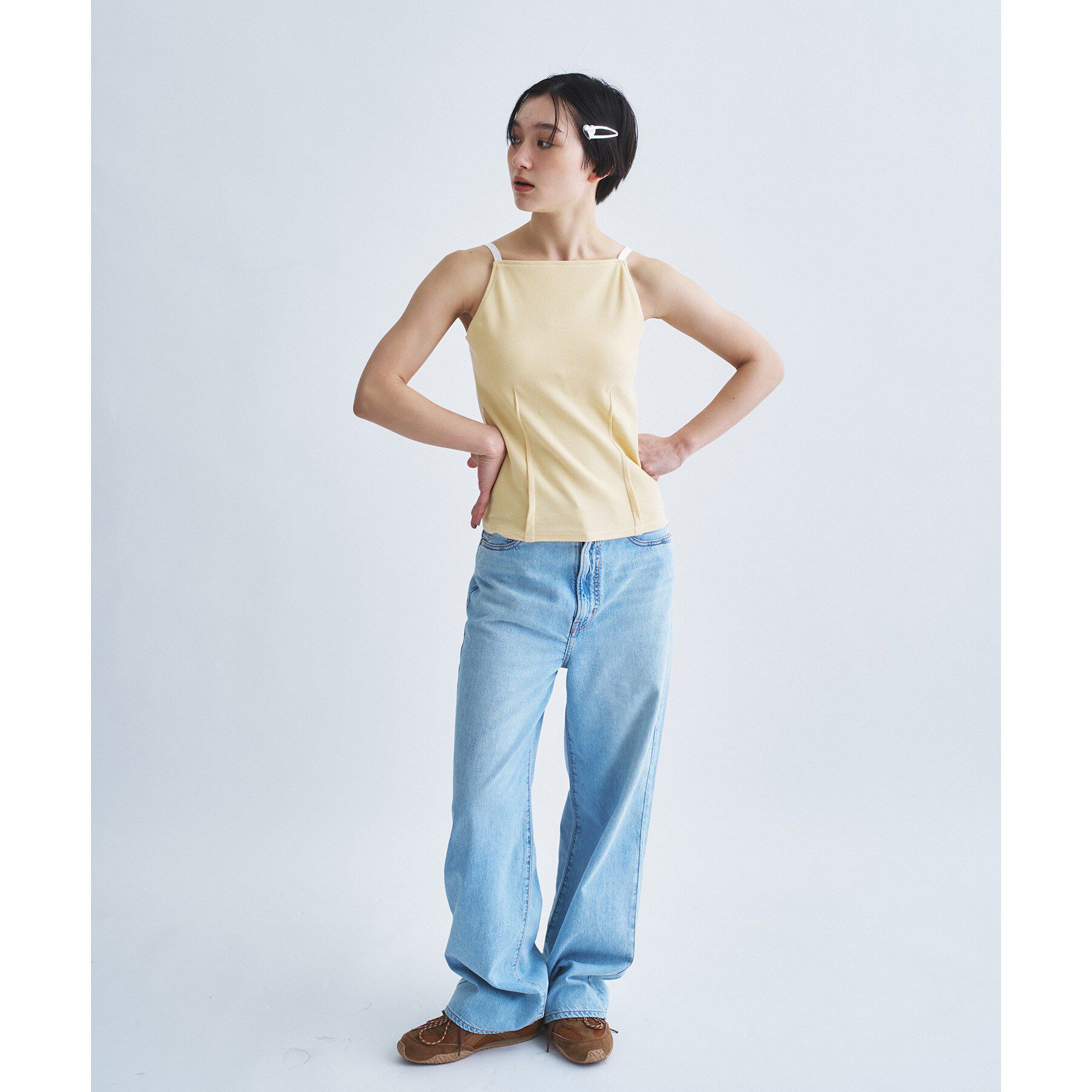 CODE A「【Cup-in】edge line camisole」|キャミソール|