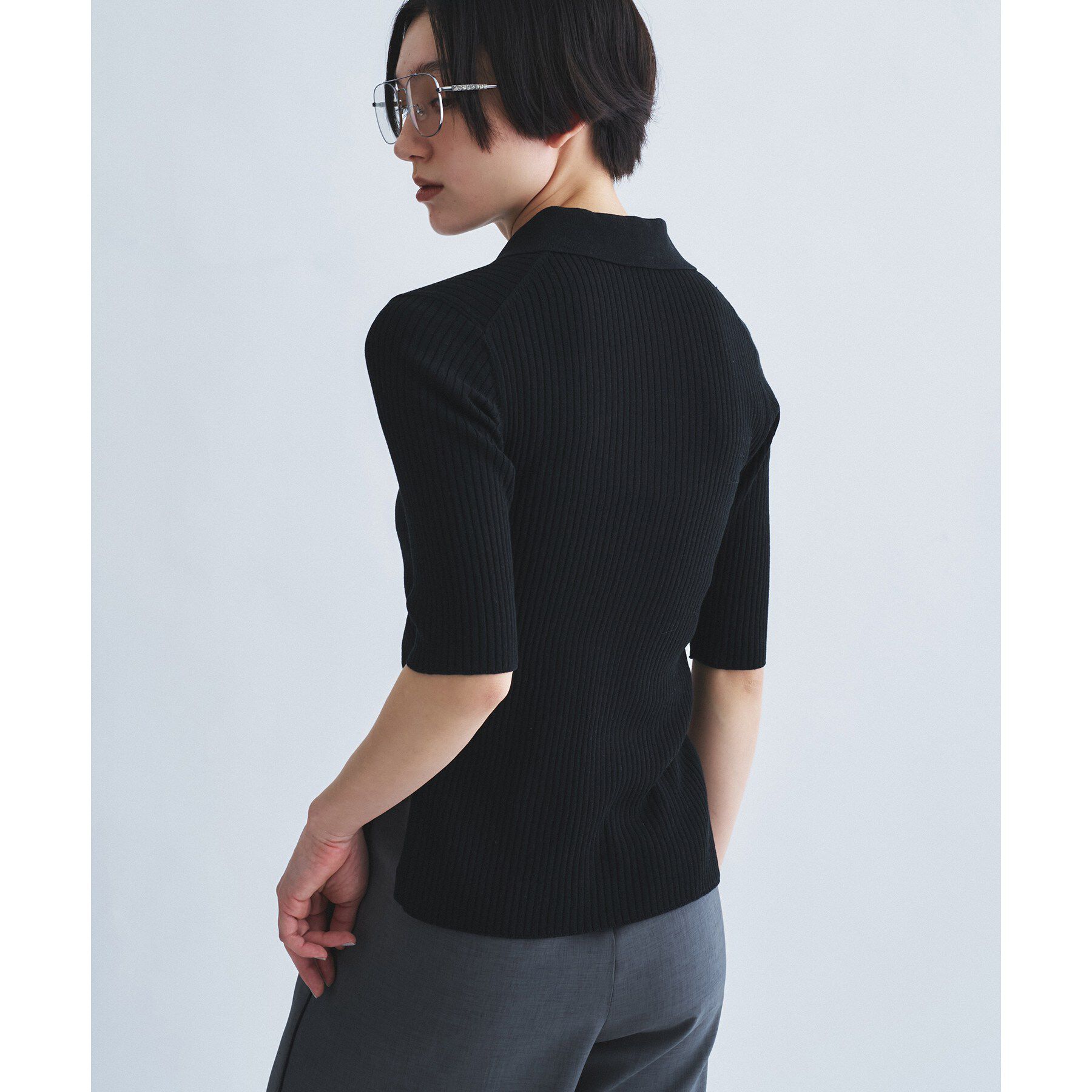 CODE A「rib zip cardigan」|カーディガン|