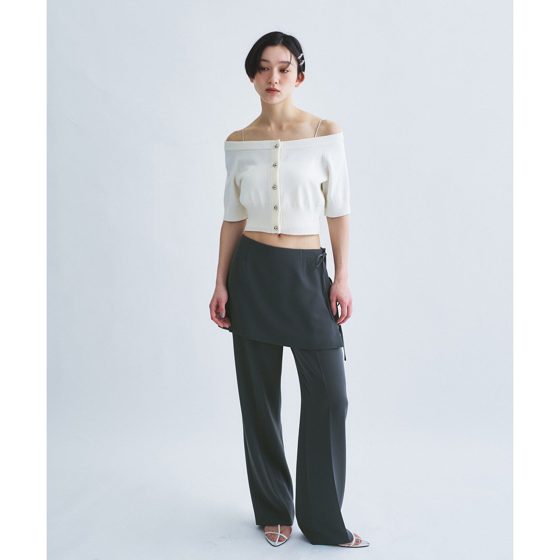 CODE A「design knit short cardigan」|カーディガン|