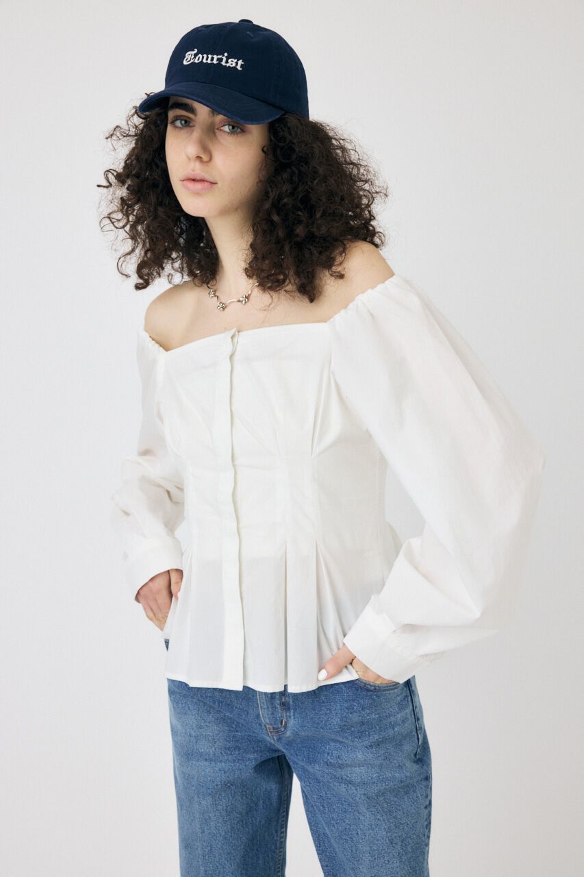 MOUSSY「OFF SHOULDER シャツ」|その他|O/WHT1