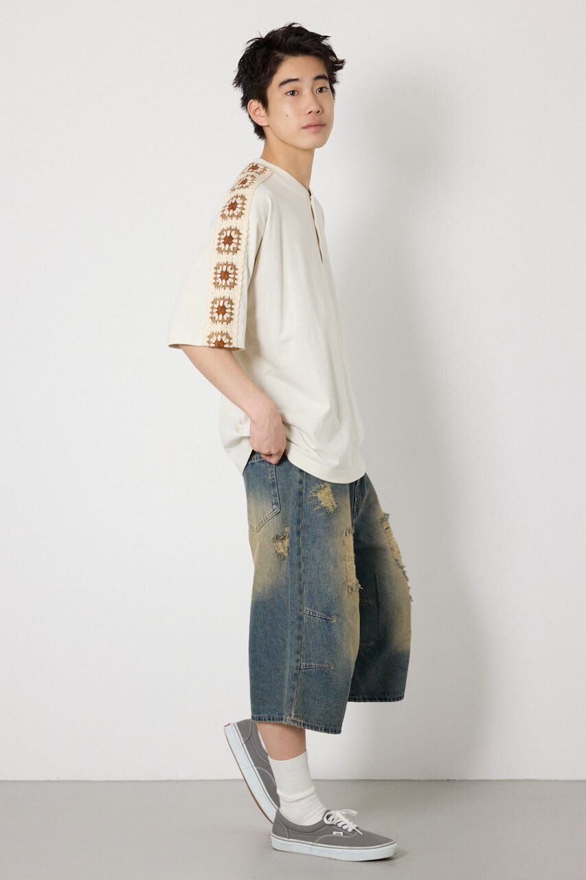RODEO CROWNS「クロシェラインヘンリーTシャツ」|Tシャツ・カットソー|